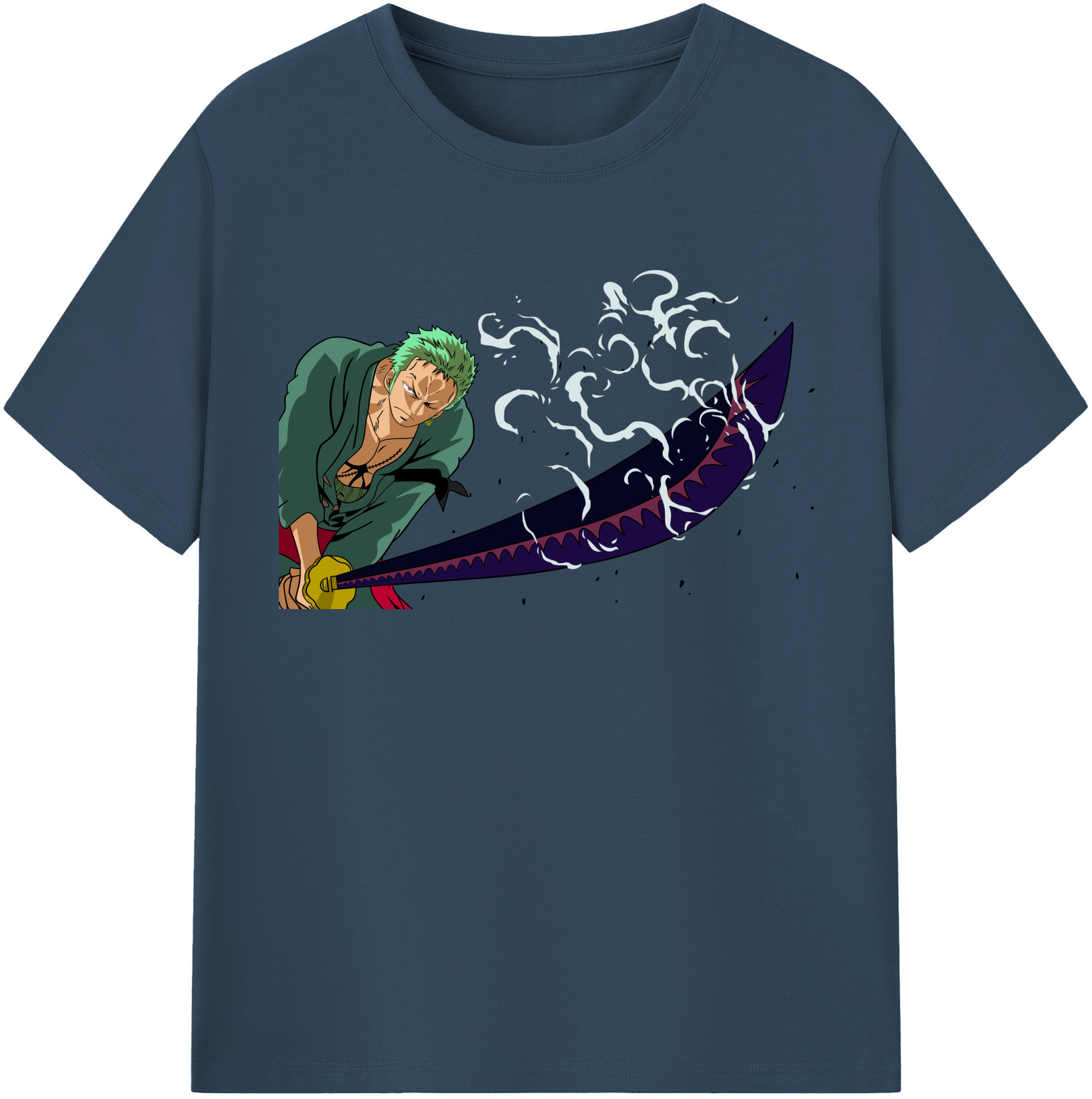 ワンピース ロロノア・ゾロ ONE PIECE Roronoa Zoro 綿100％半袖Tシャツ（フロントプリント）