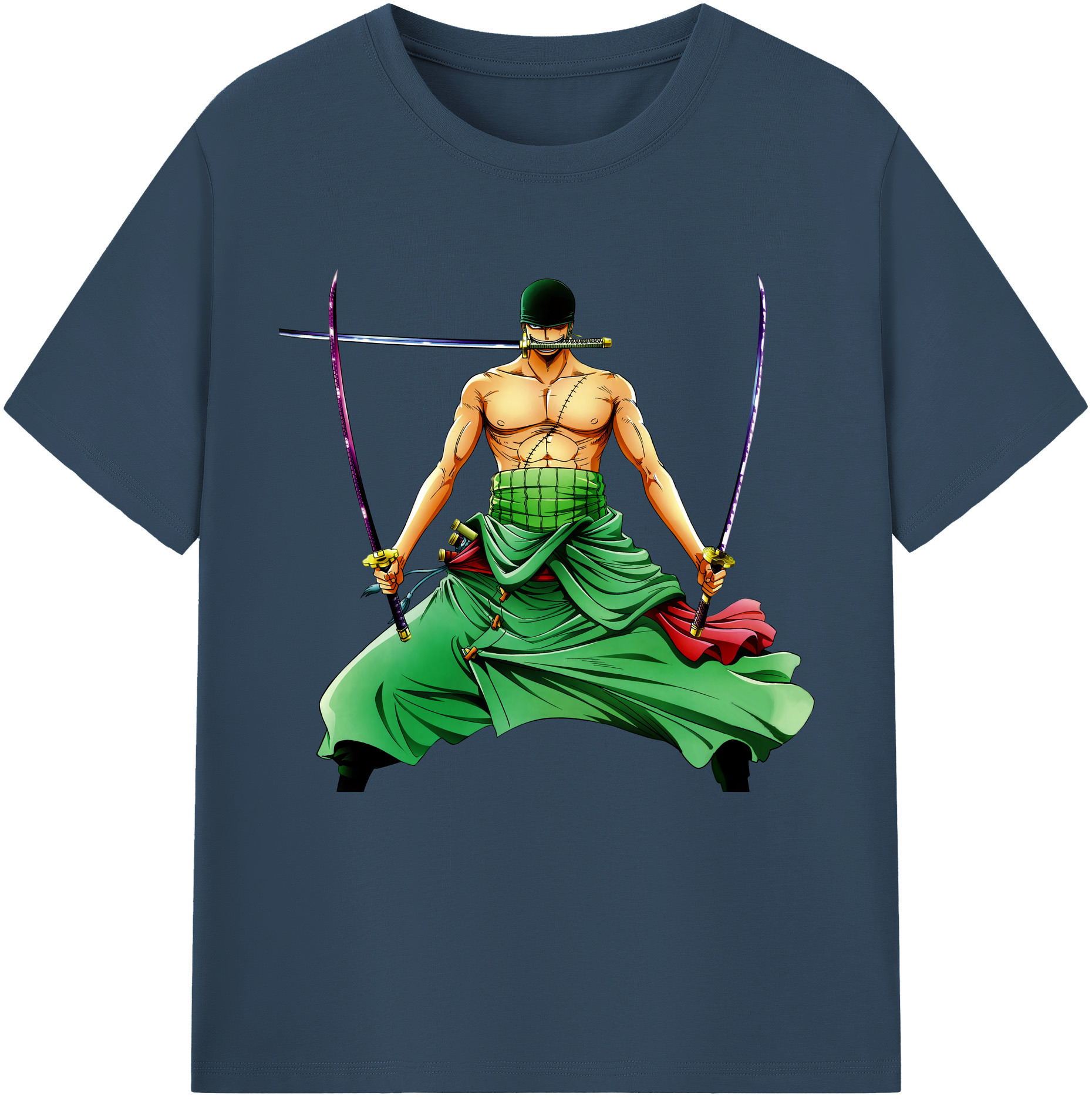 ワンピース ロロノア・ゾロ ONE PIECE Roronoa Zoro 綿100％半袖Tシャツ（フロントプリント）