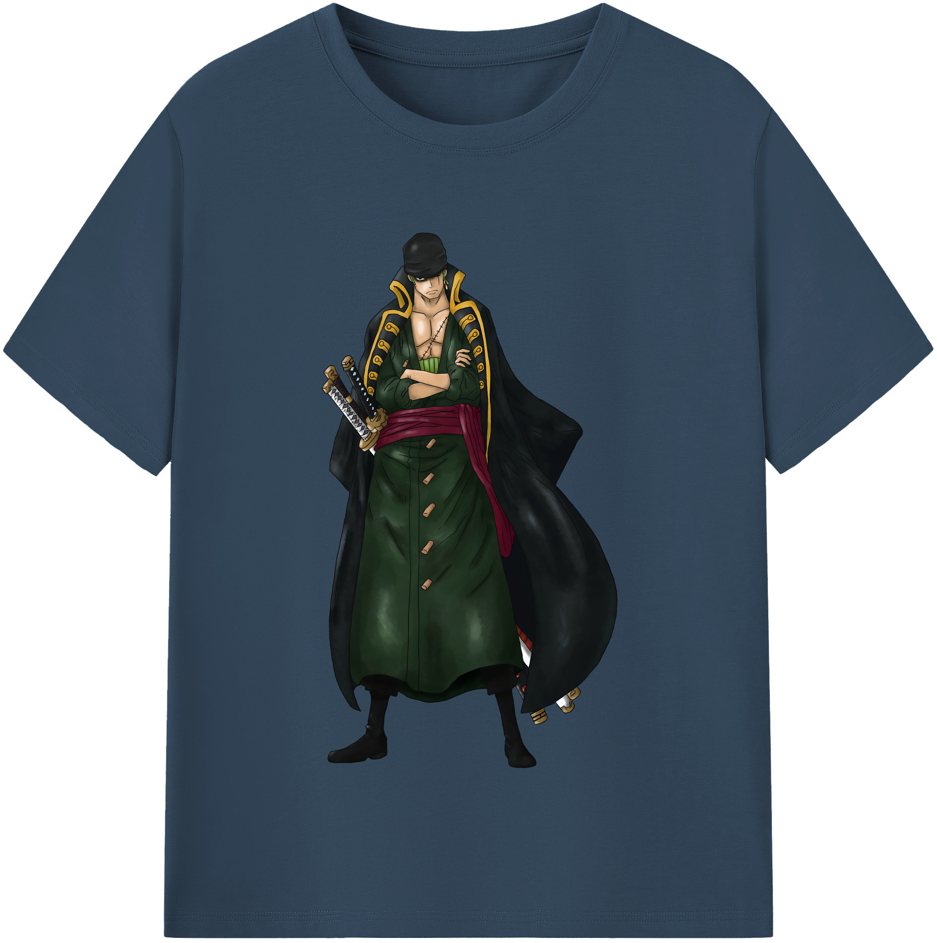 ワンピース ロロノア・ゾロ ONE PIECE Roronoa Zoro 綿100％半袖Tシャツ（フロントプリント）