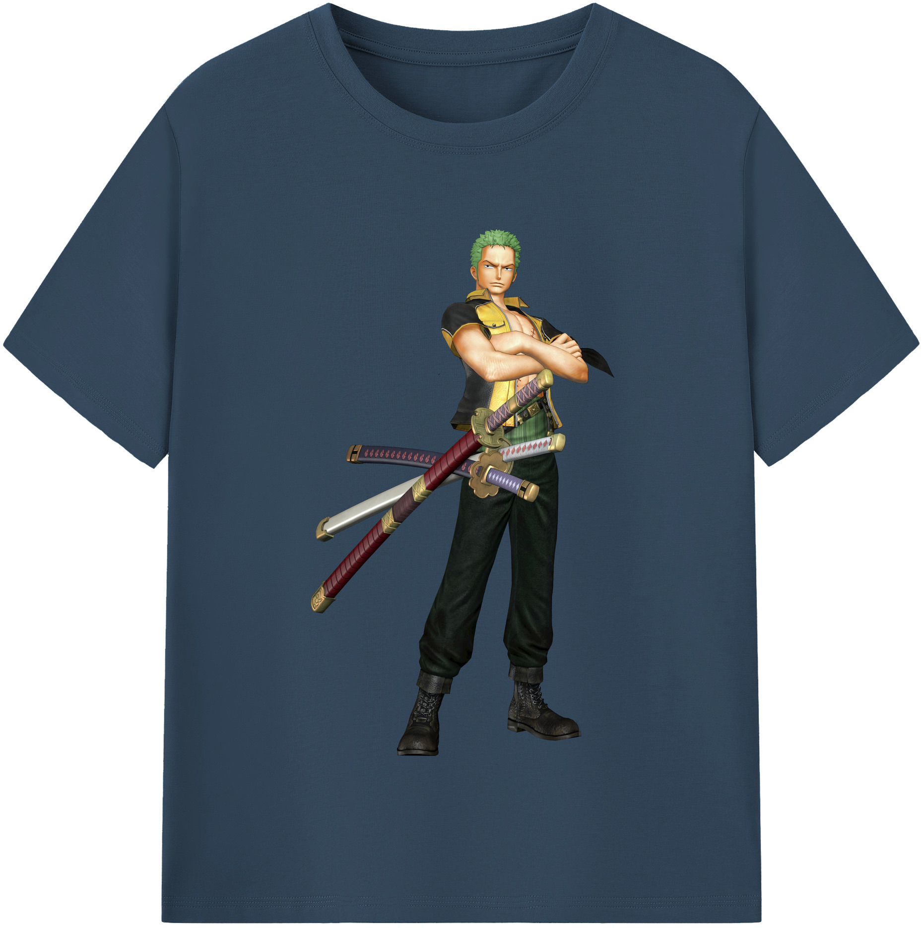 ワンピース ロロノア・ゾロ ONE PIECE Roronoa Zoro 綿100％半袖Tシャツ（フロントプリント）