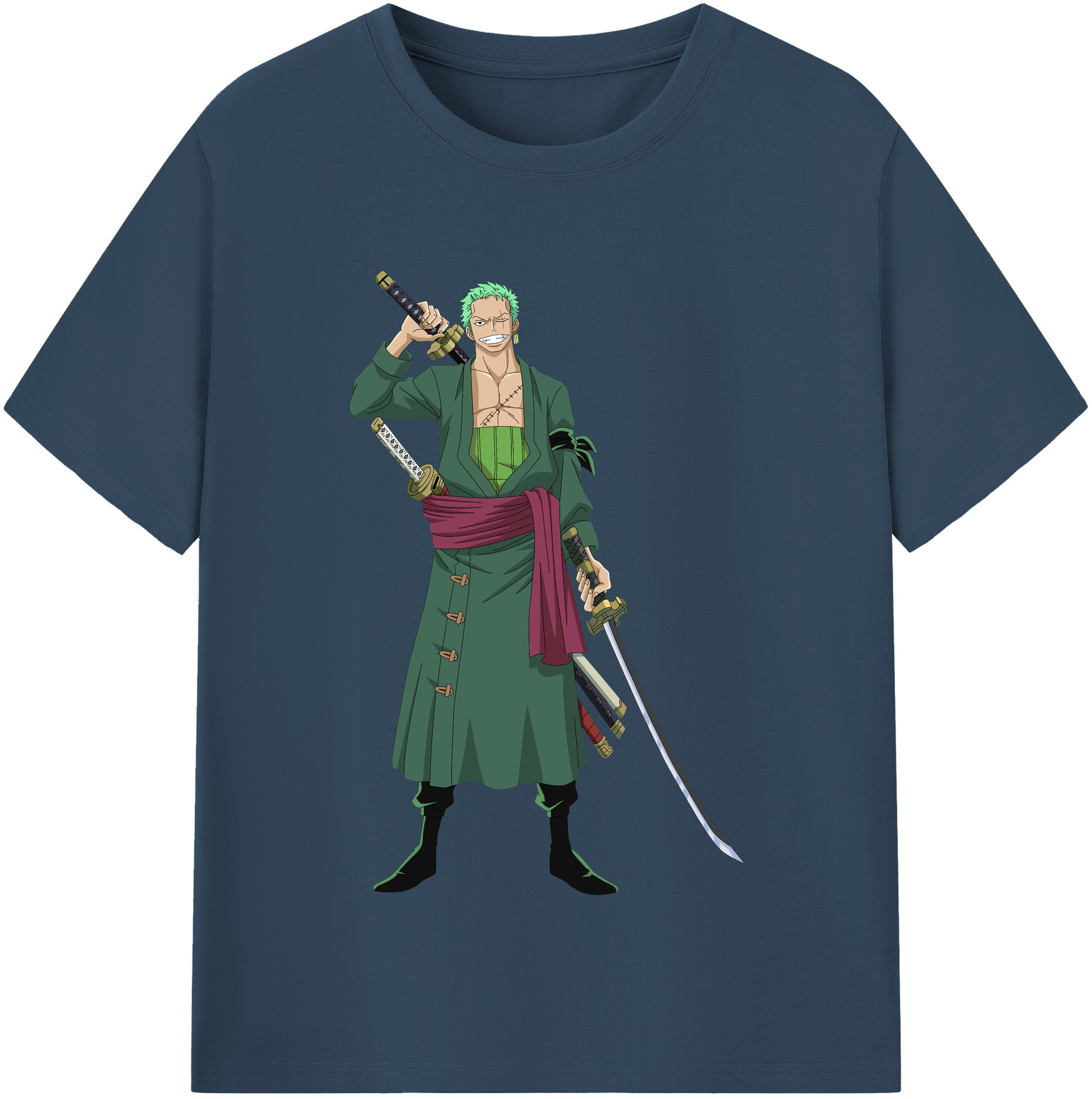 ワンピース ロロノア・ゾロ ONE PIECE Roronoa Zoro 綿100％半袖Tシャツ（フロントプリント）
