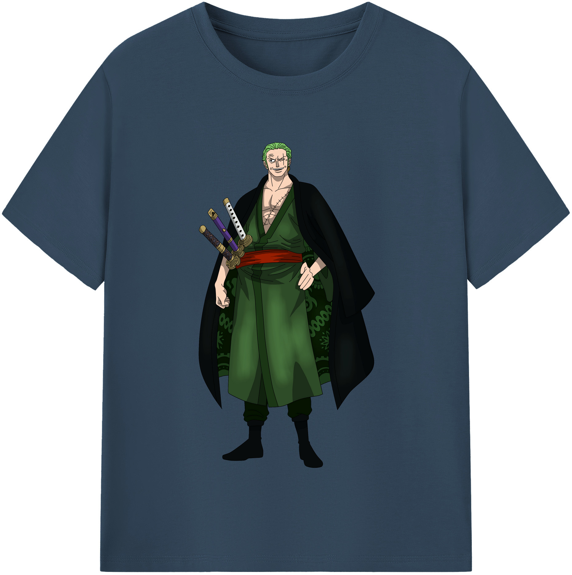 ワンピース ロロノア・ゾロ ONE PIECE Roronoa Zoro 綿100％半袖Tシャツ（フロントプリント）