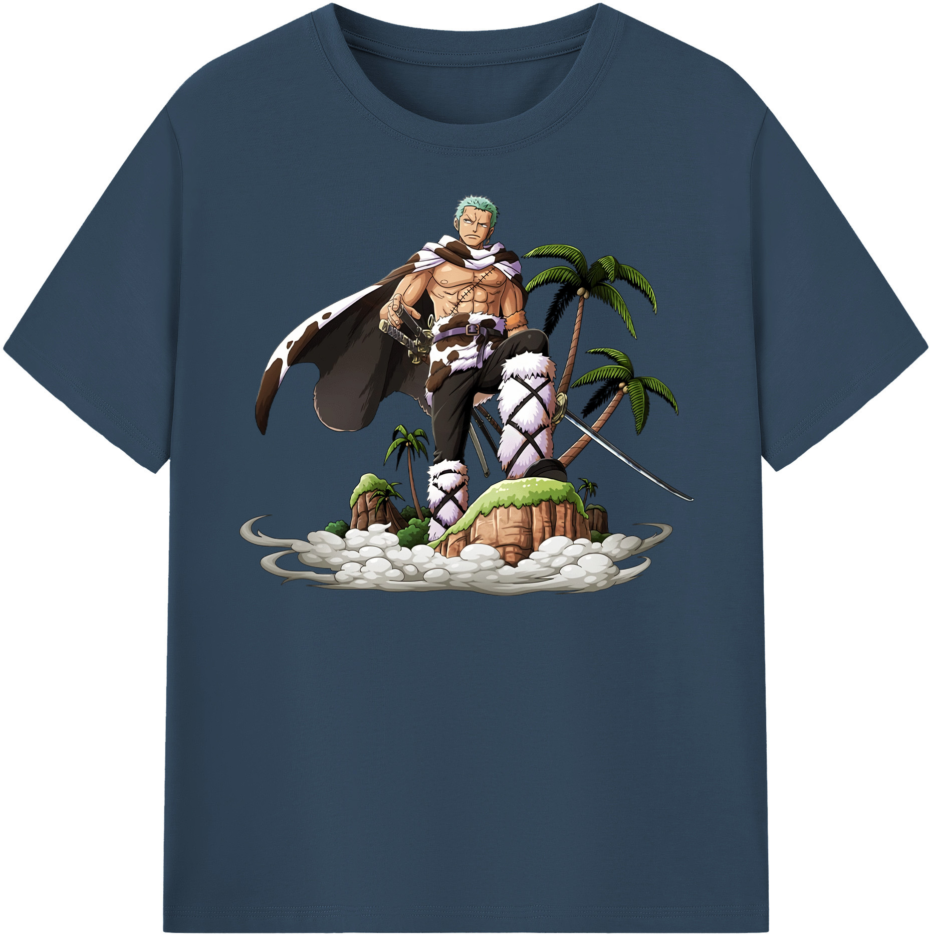 ワンピース ロロノア・ゾロ ONE PIECE Roronoa Zoro 綿100％半袖Tシャツ（フロントプリント）
