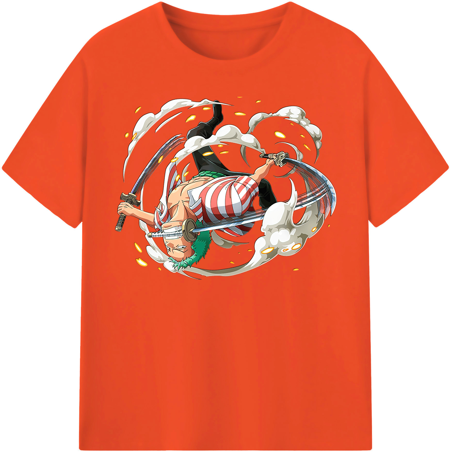 ワンピース ロロノア・ゾロ ONE PIECE Roronoa Zoro 綿100％半袖Tシャツ（フロントプリント）