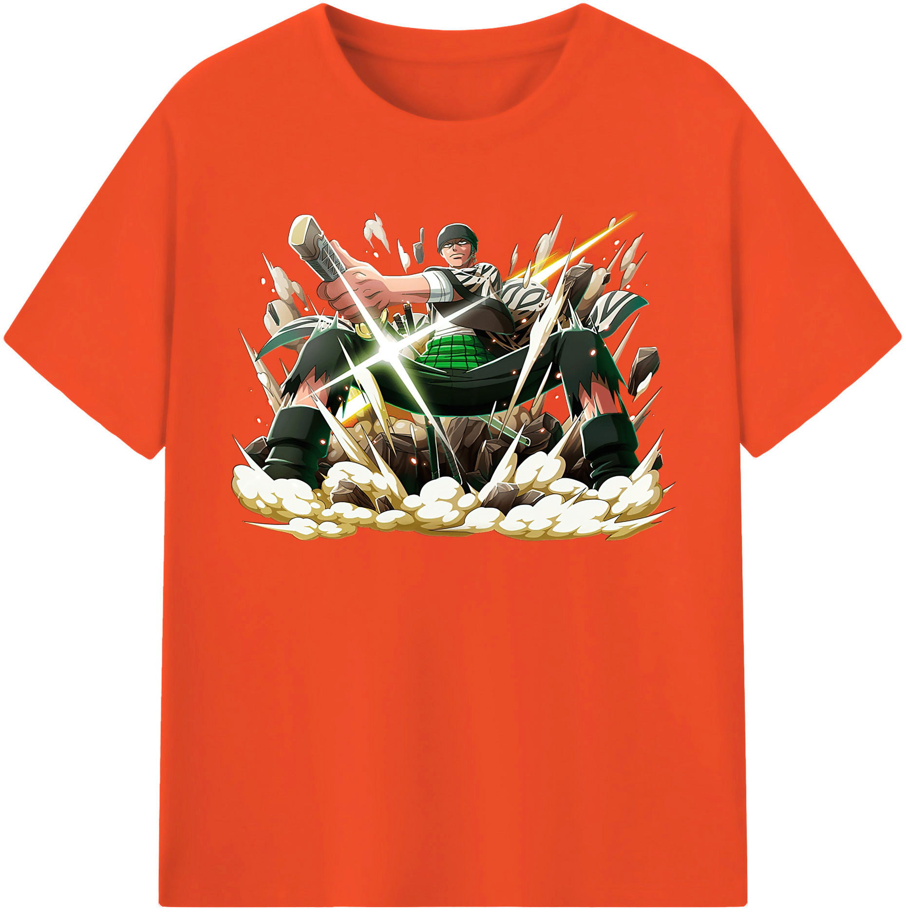 ワンピース ロロノア・ゾロ ONE PIECE Roronoa Zoro 綿100％半袖Tシャツ（フロントプリント）