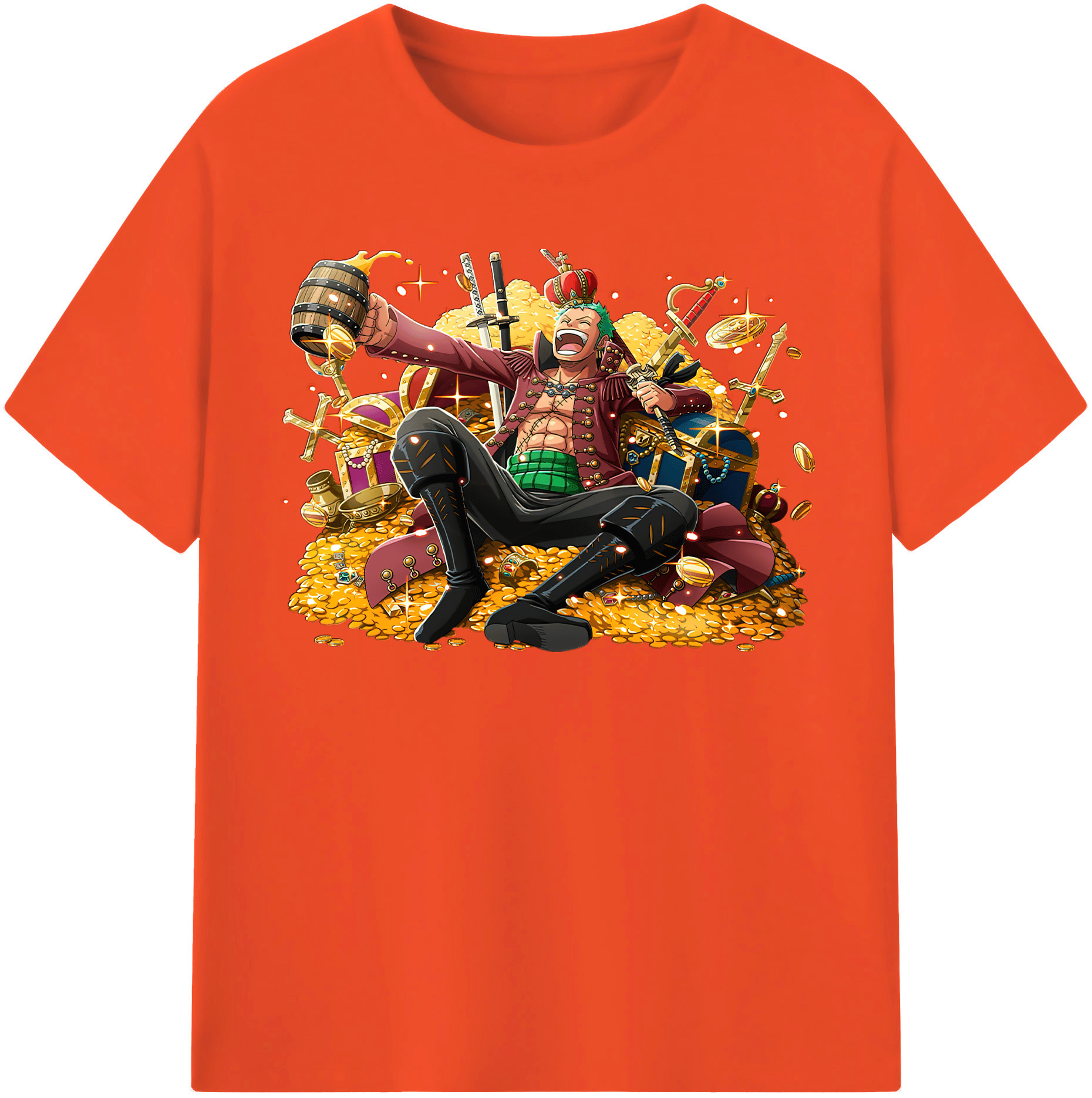 ワンピース ロロノア・ゾロ ONE PIECE Roronoa Zoro 綿100％半袖Tシャツ（フロントプリント）