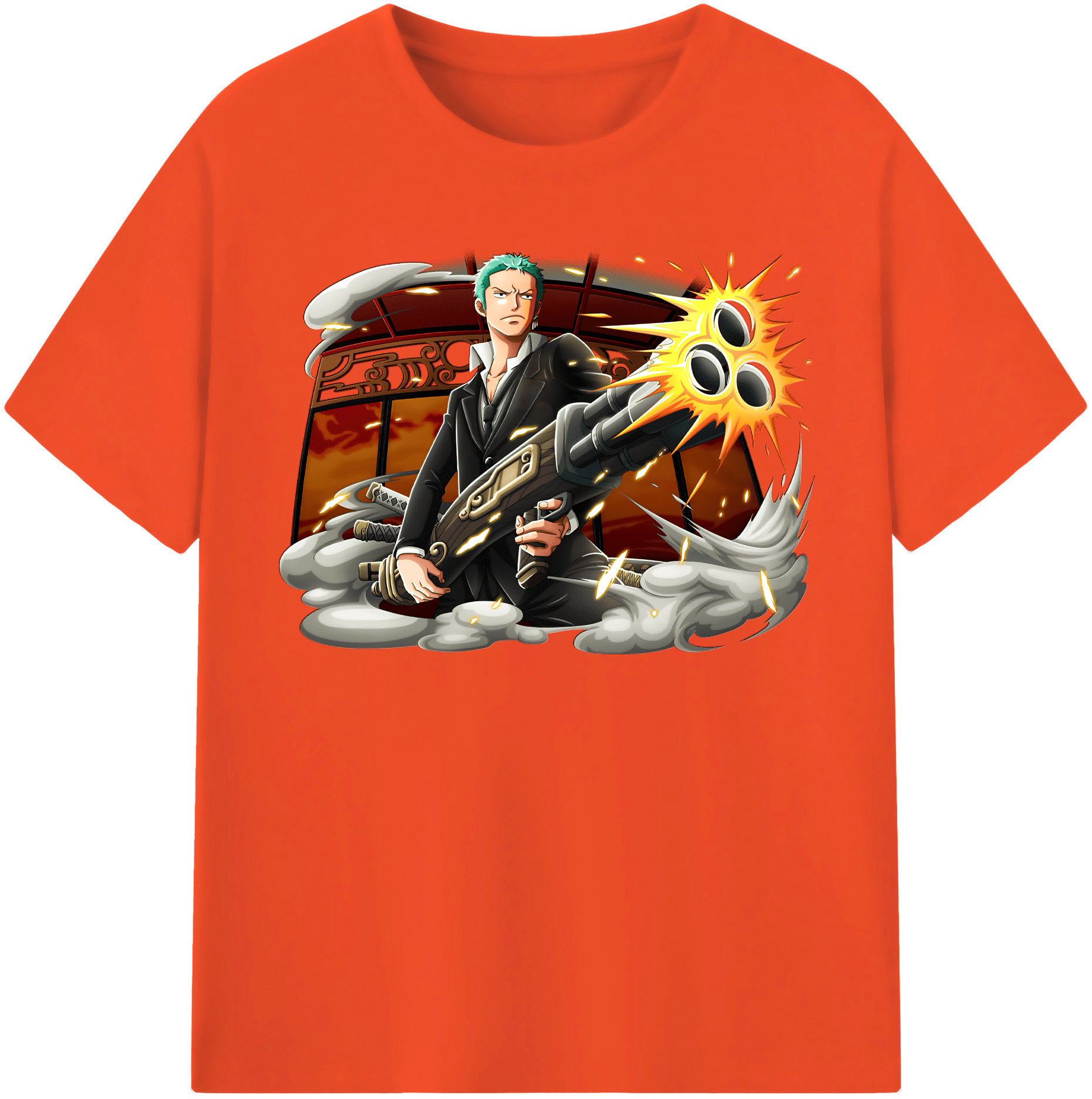 ワンピース ロロノア・ゾロ ONE PIECE Roronoa Zoro 綿100％半袖Tシャツ（フロントプリント）