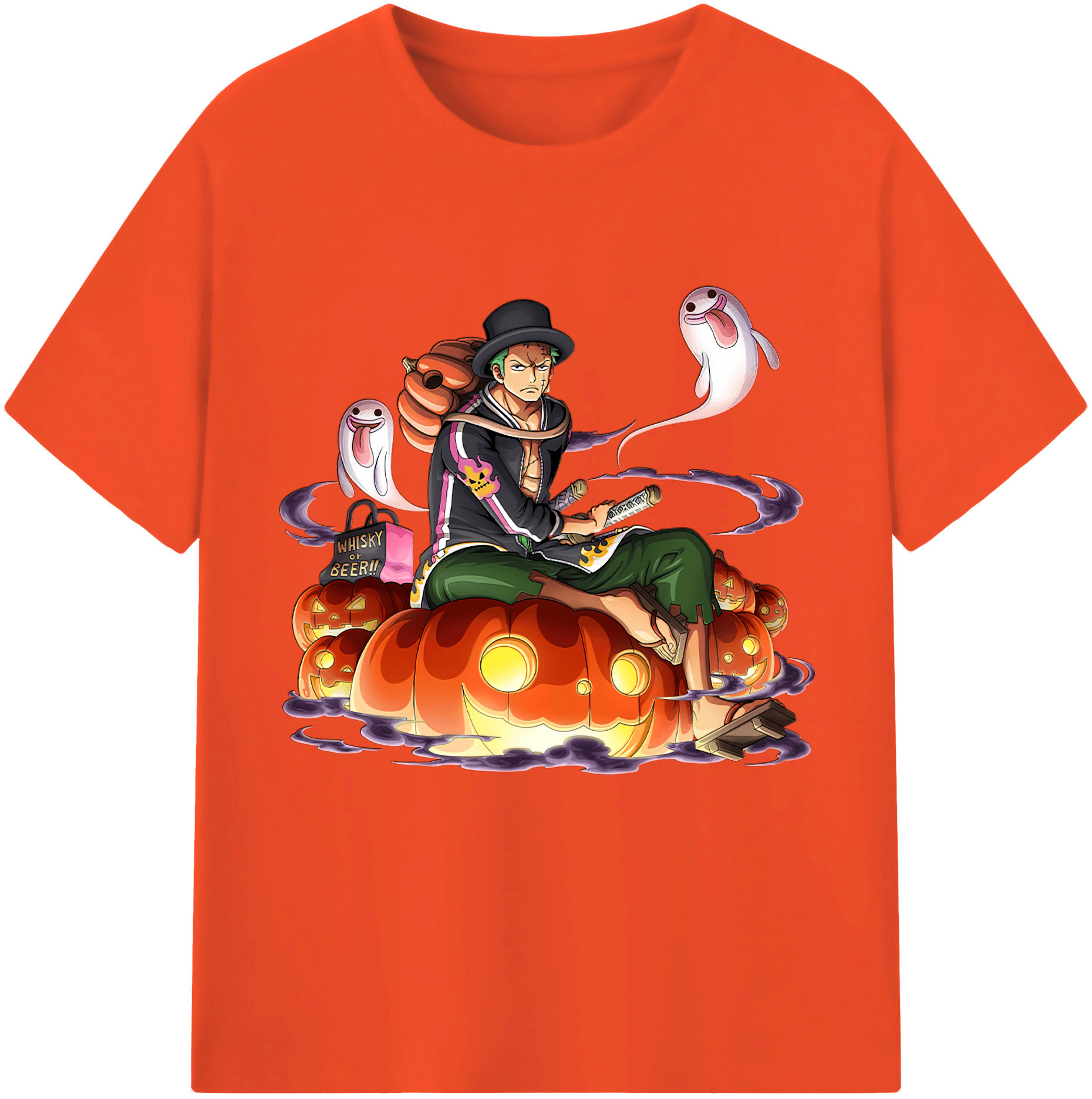 ワンピース ロロノア・ゾロ ONE PIECE Roronoa Zoro 綿100％半袖Tシャツ（フロントプリント）