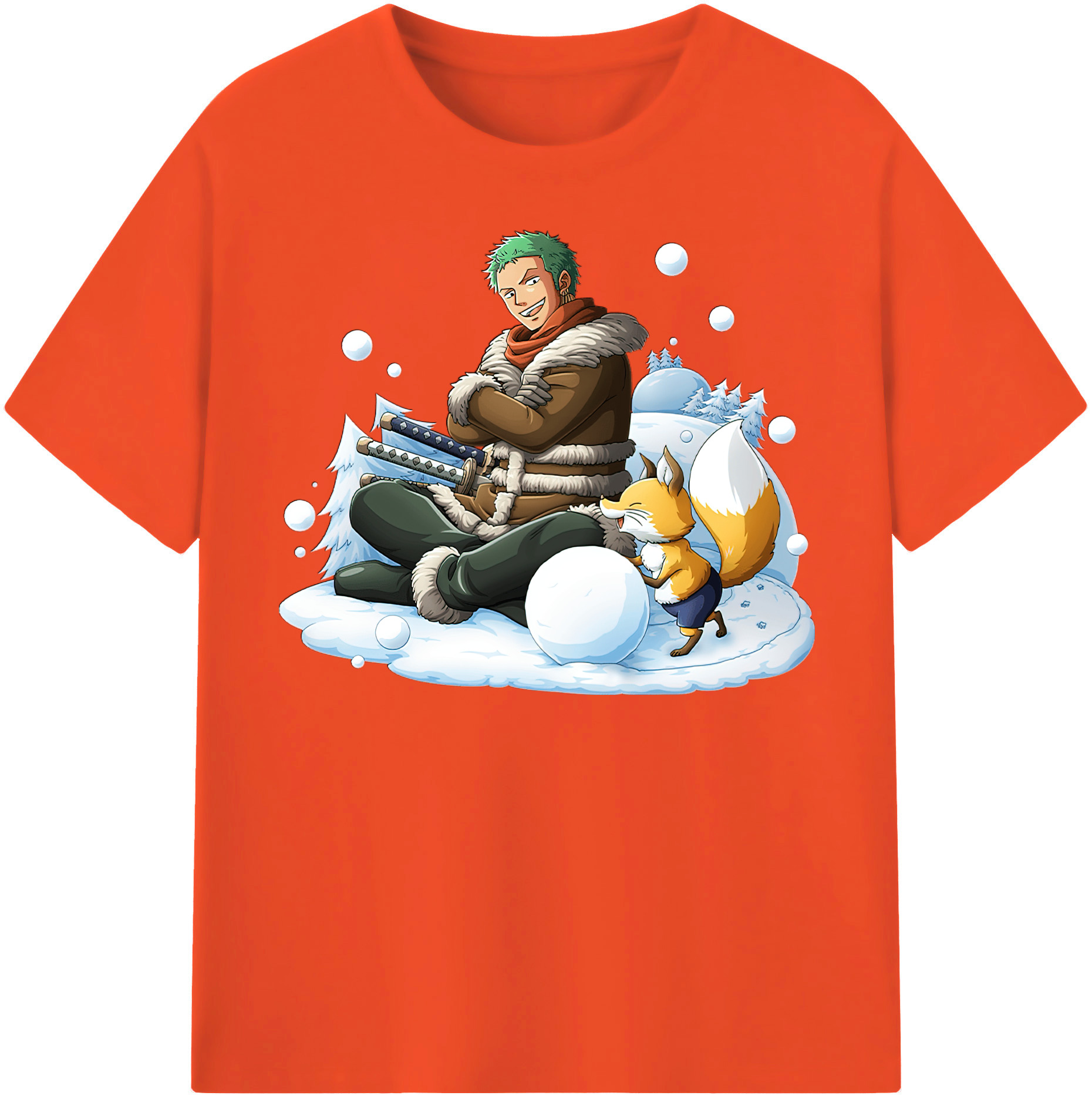 ワンピース ロロノア・ゾロ ONE PIECE Roronoa Zoro 綿100％半袖Tシャツ（フロントプリント）