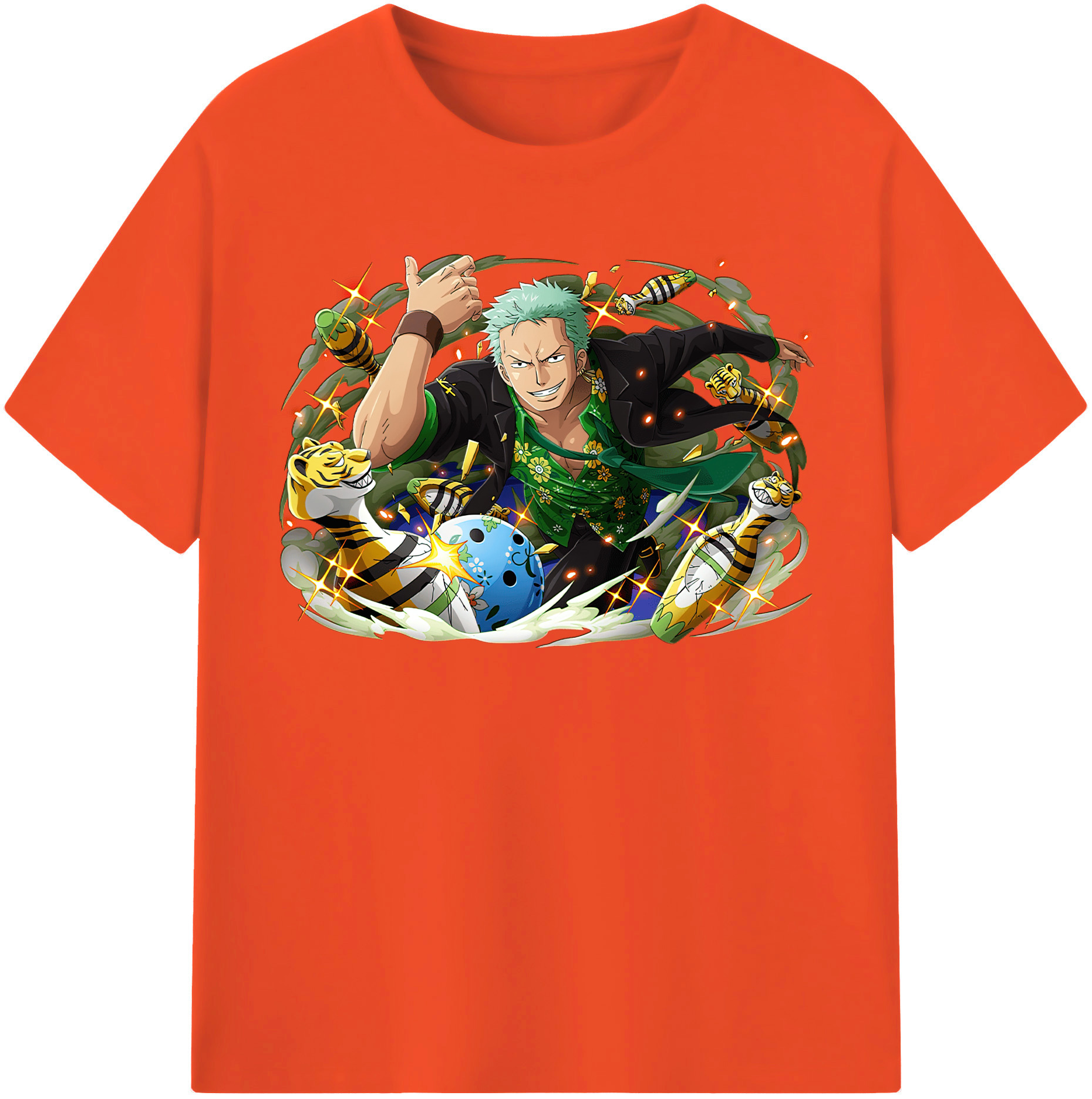 ワンピース ロロノア・ゾロ ONE PIECE Roronoa Zoro 綿100％半袖Tシャツ（フロントプリント）