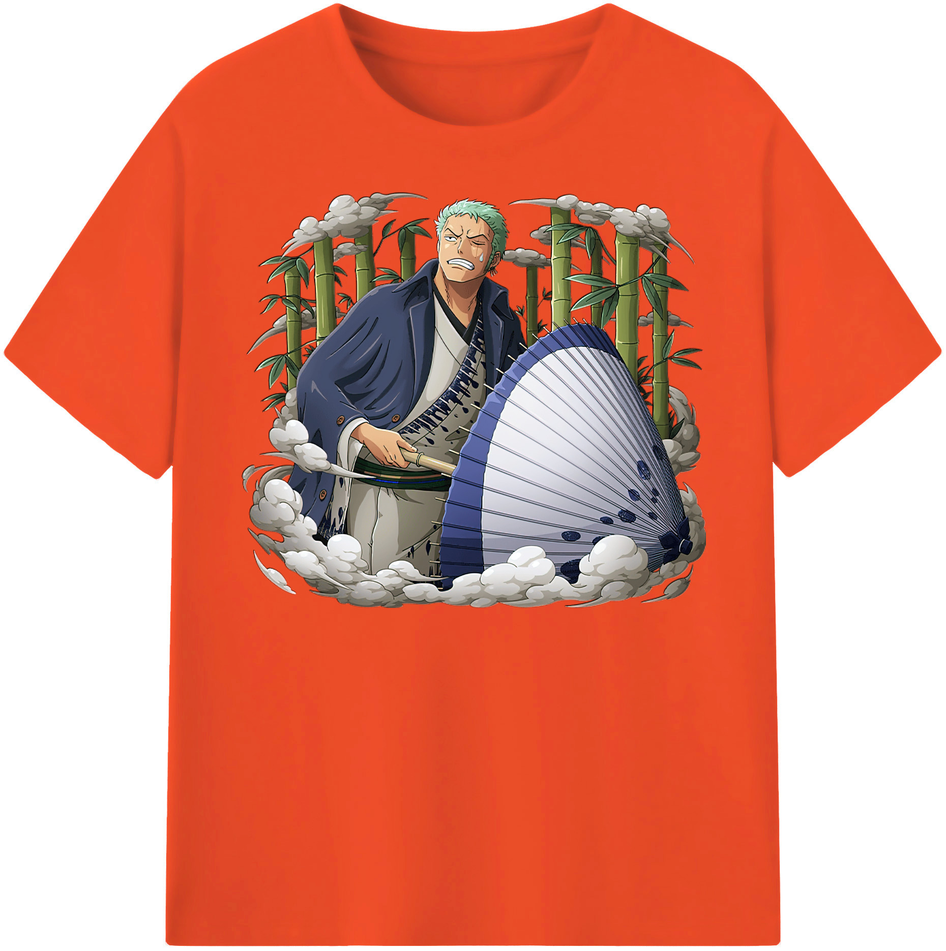 ワンピース ロロノア・ゾロ ONE PIECE Roronoa Zoro 綿100％半袖Tシャツ（フロントプリント）