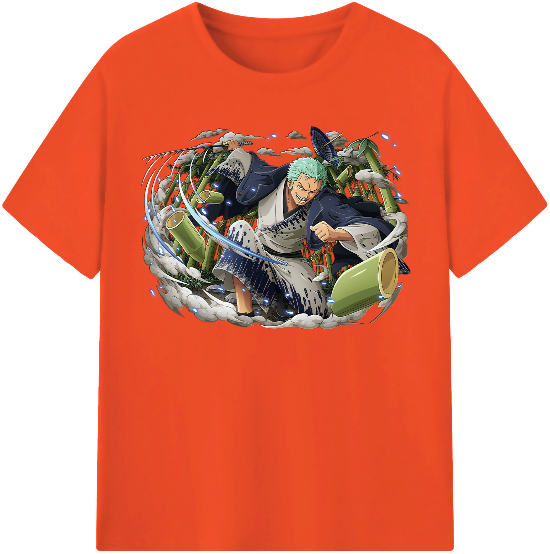 ワンピース ロロノア・ゾロ ONE PIECE Roronoa Zoro 綿100％半袖Tシャツ（フロントプリント）