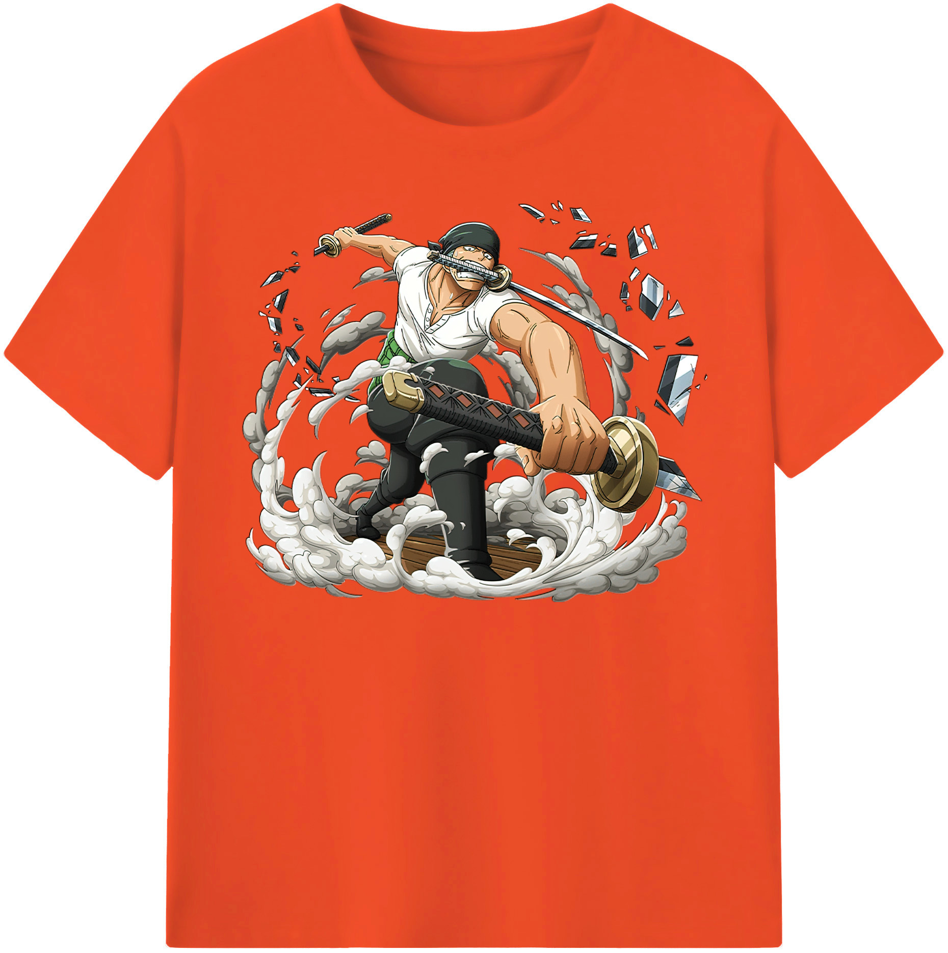 ワンピース ロロノア・ゾロ ONE PIECE Roronoa Zoro 綿100％半袖Tシャツ（フロントプリント）
