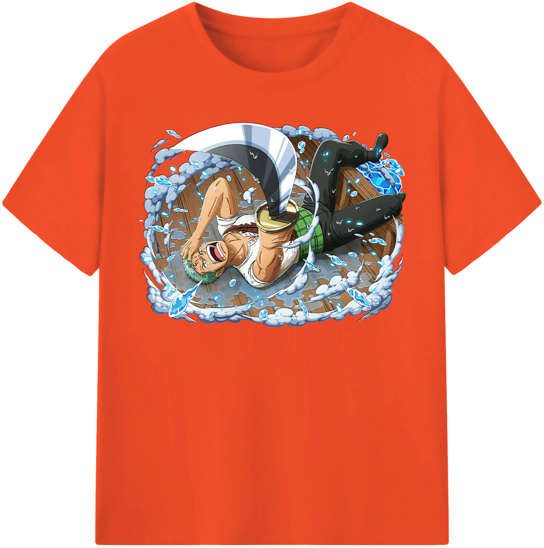 ワンピース ロロノア・ゾロ ONE PIECE Roronoa Zoro 綿100％半袖Tシャツ（フロントプリント）