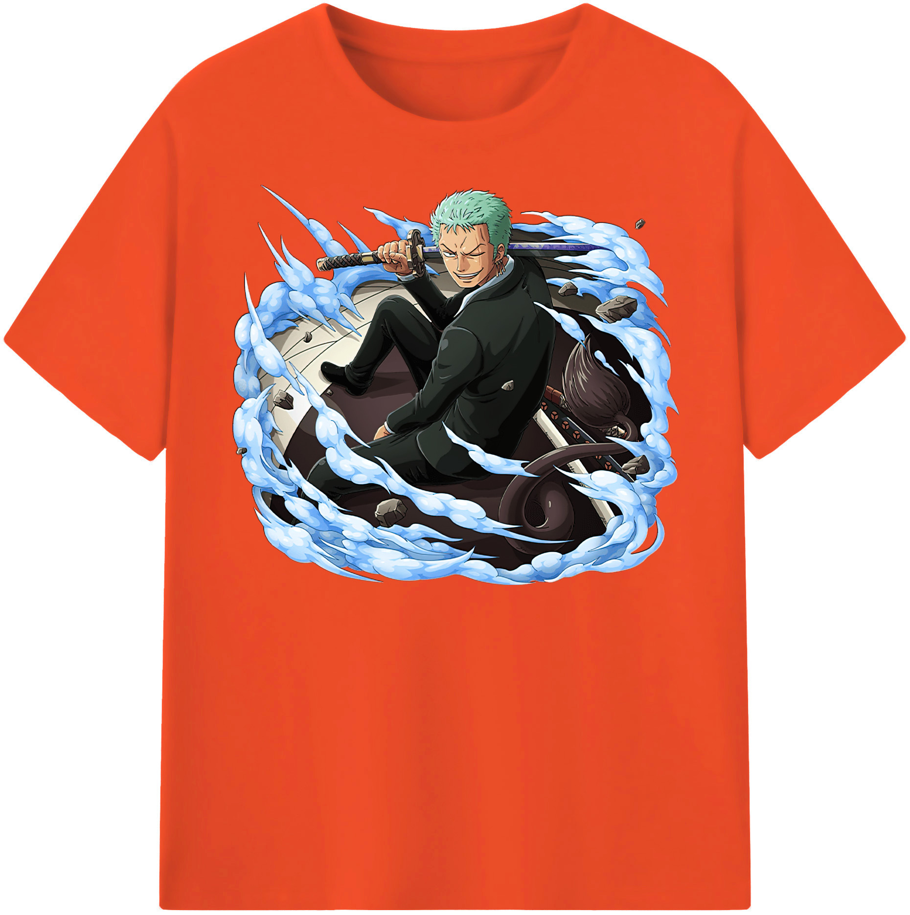 ワンピース ロロノア・ゾロ ONE PIECE Roronoa Zoro 綿100％半袖Tシャツ（フロントプリント）