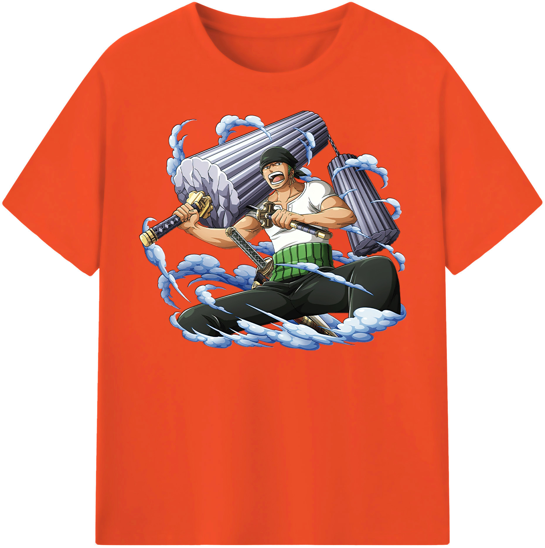 ワンピース ロロノア・ゾロ ONE PIECE Roronoa Zoro 綿100％半袖Tシャツ（フロントプリント）