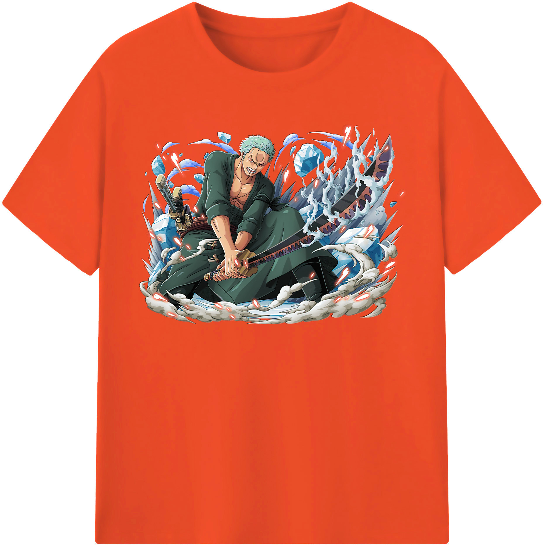 ワンピース ロロノア・ゾロ ONE PIECE Roronoa Zoro 綿100％半袖Tシャツ（フロントプリント）