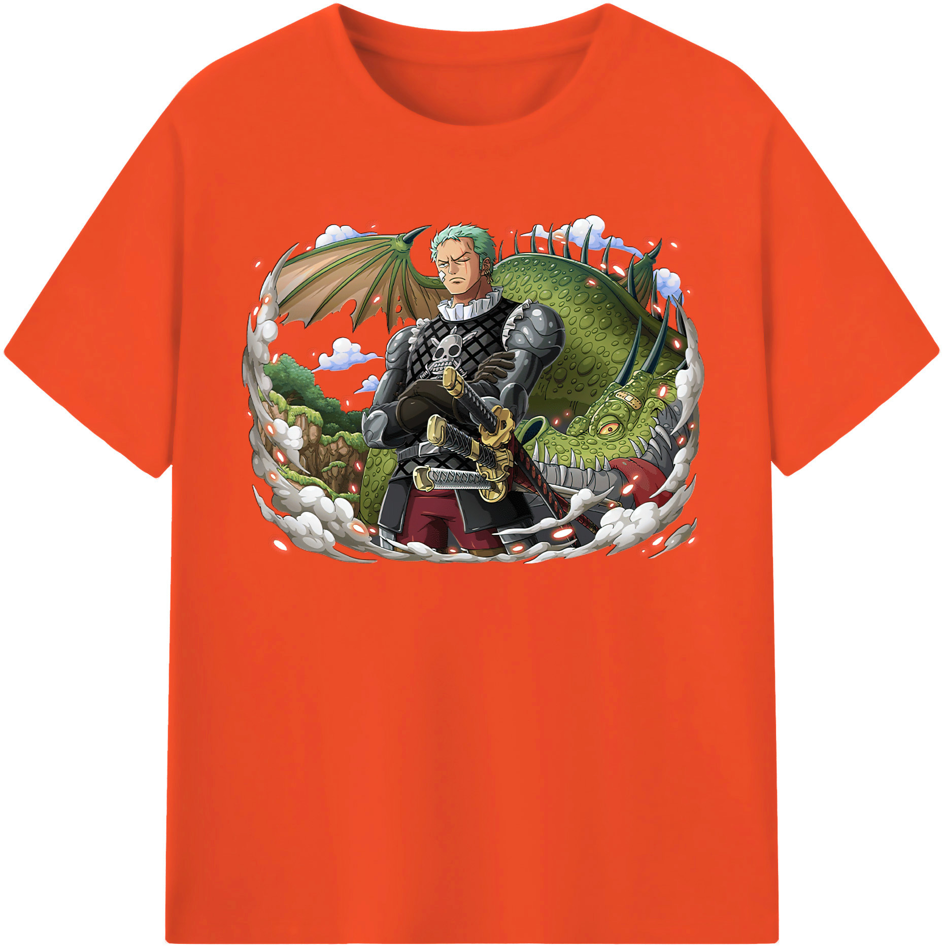ワンピース ロロノア・ゾロ ONE PIECE Roronoa Zoro 綿100％半袖Tシャツ（フロントプリント）