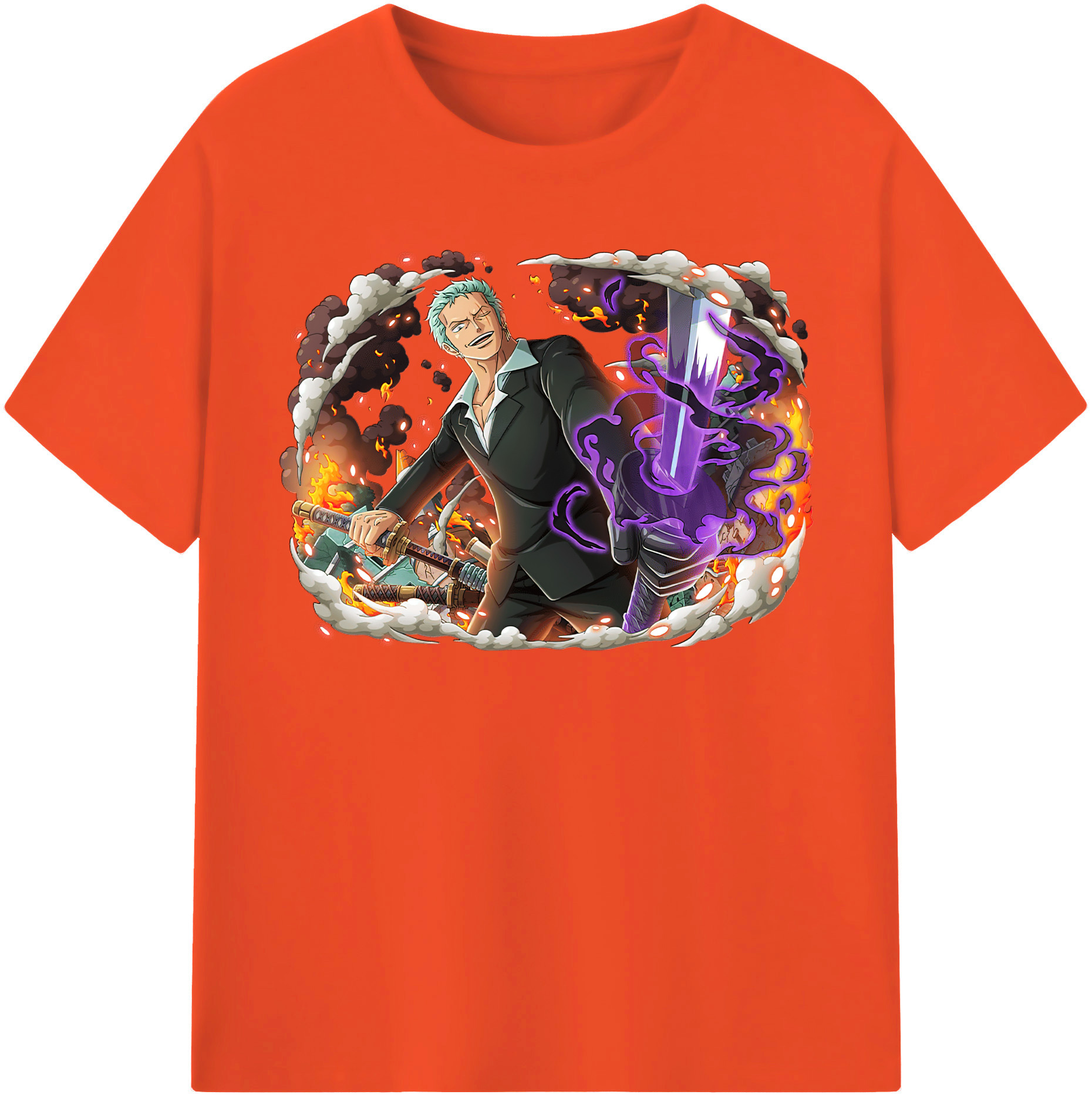 ワンピース ロロノア・ゾロ ONE PIECE Roronoa Zoro 綿100％半袖Tシャツ（フロントプリント）