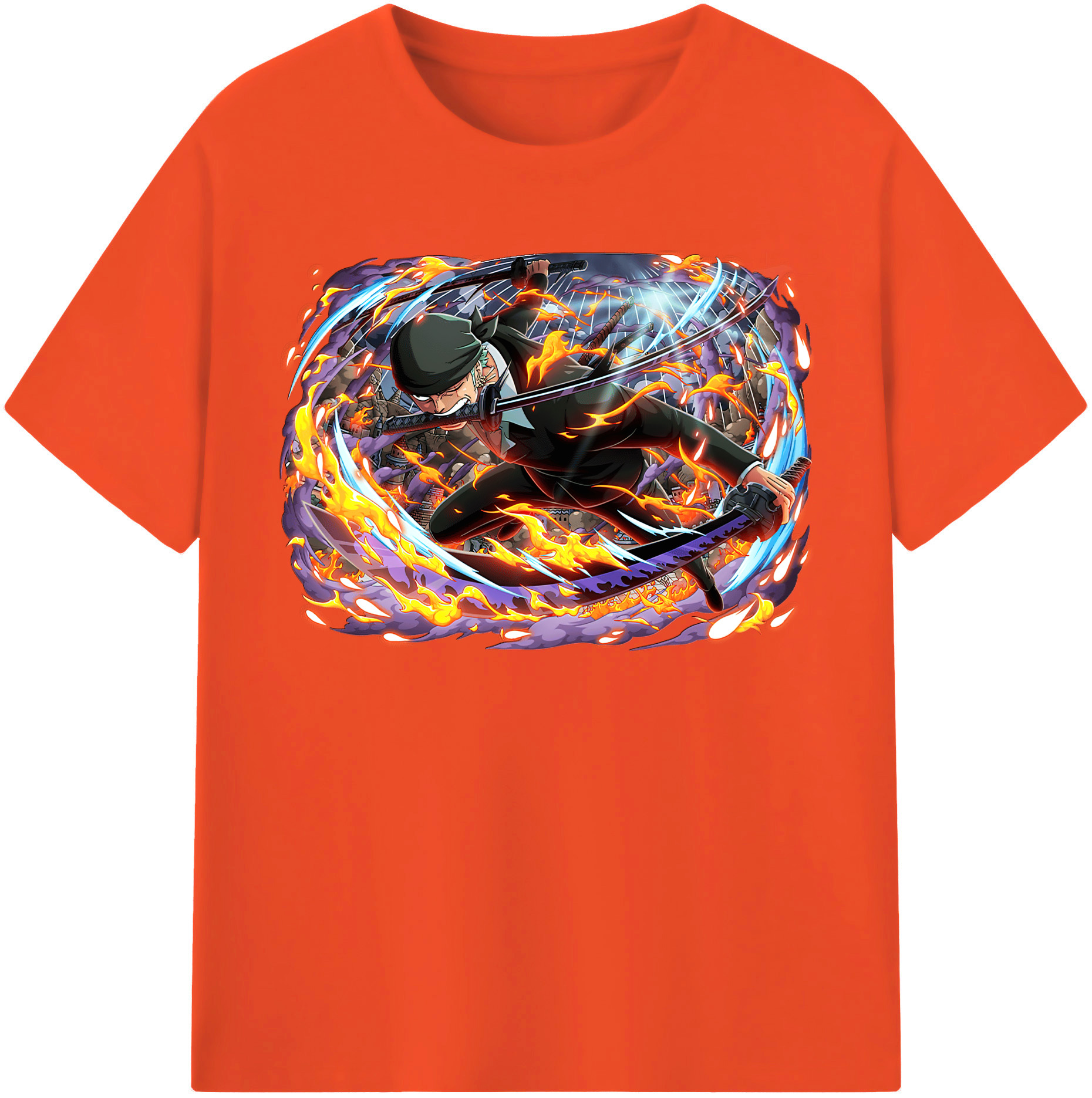 ワンピース ロロノア・ゾロ ONE PIECE Roronoa Zoro 綿100％半袖Tシャツ（フロントプリント）