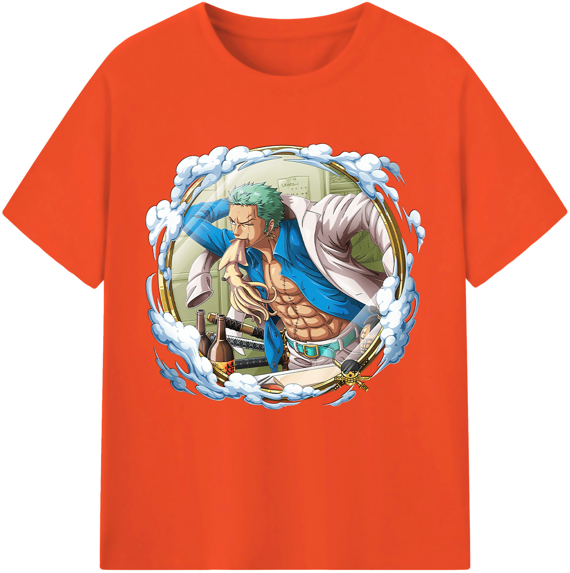 ワンピース ロロノア・ゾロ ONE PIECE Roronoa Zoro 綿100％半袖Tシャツ（フロントプリント）