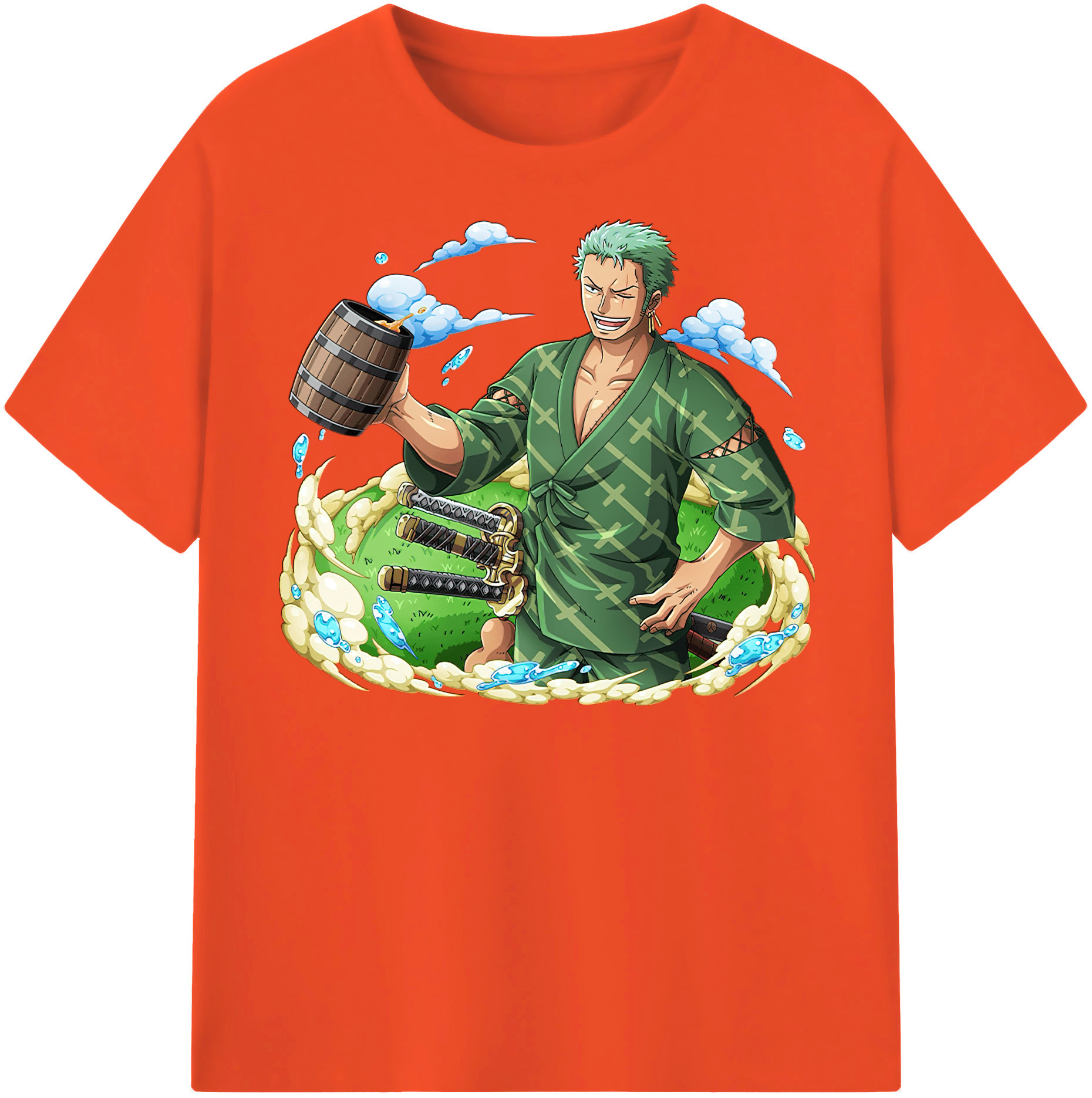 ワンピース ロロノア・ゾロ ONE PIECE Roronoa Zoro 綿100％半袖Tシャツ（フロントプリント）