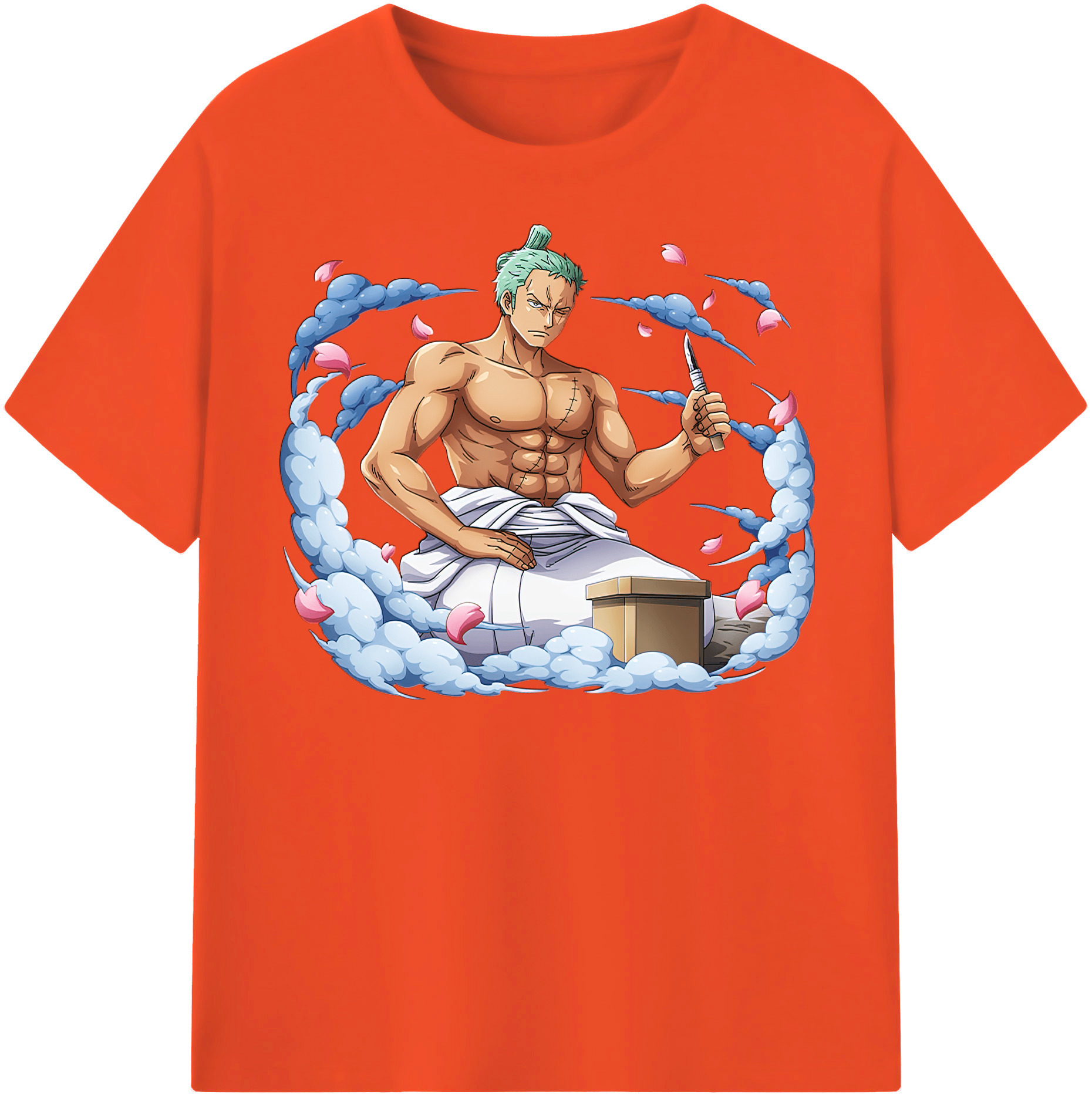 ワンピース ロロノア・ゾロ ONE PIECE Roronoa Zoro 綿100％半袖Tシャツ（フロントプリント）