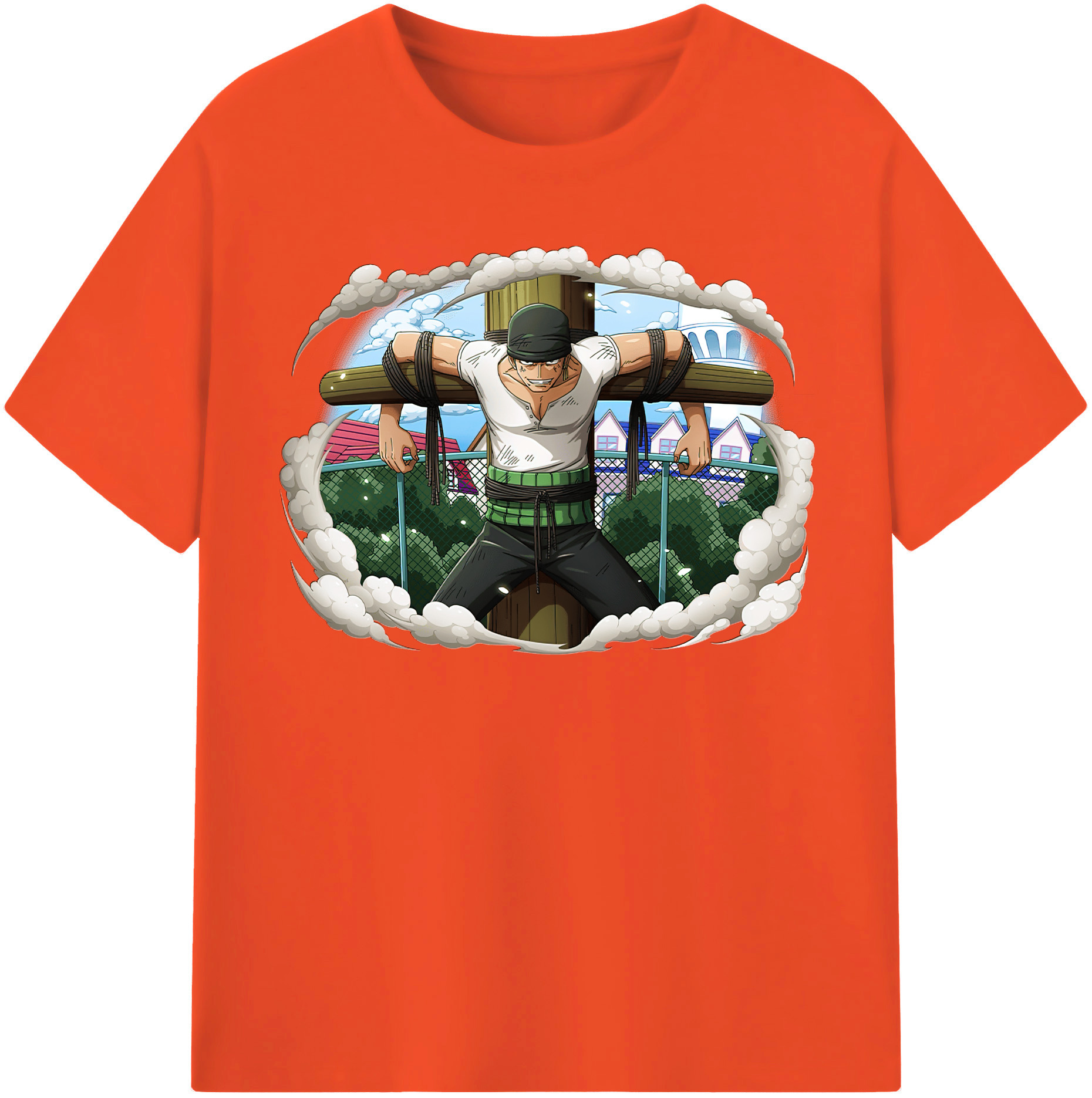 ワンピース ロロノア・ゾロ ONE PIECE Roronoa Zoro 綿100％半袖Tシャツ（フロントプリント）