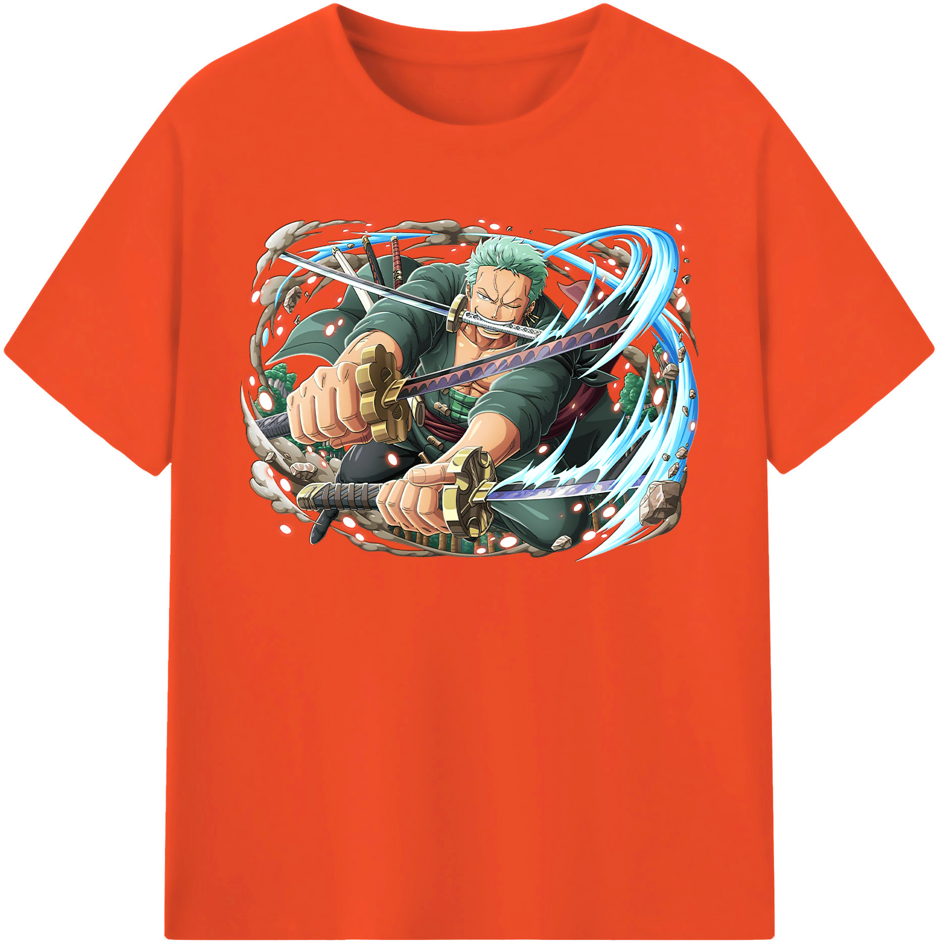 ワンピース ロロノア・ゾロ ONE PIECE Roronoa Zoro 綿100％半袖Tシャツ（フロントプリント）