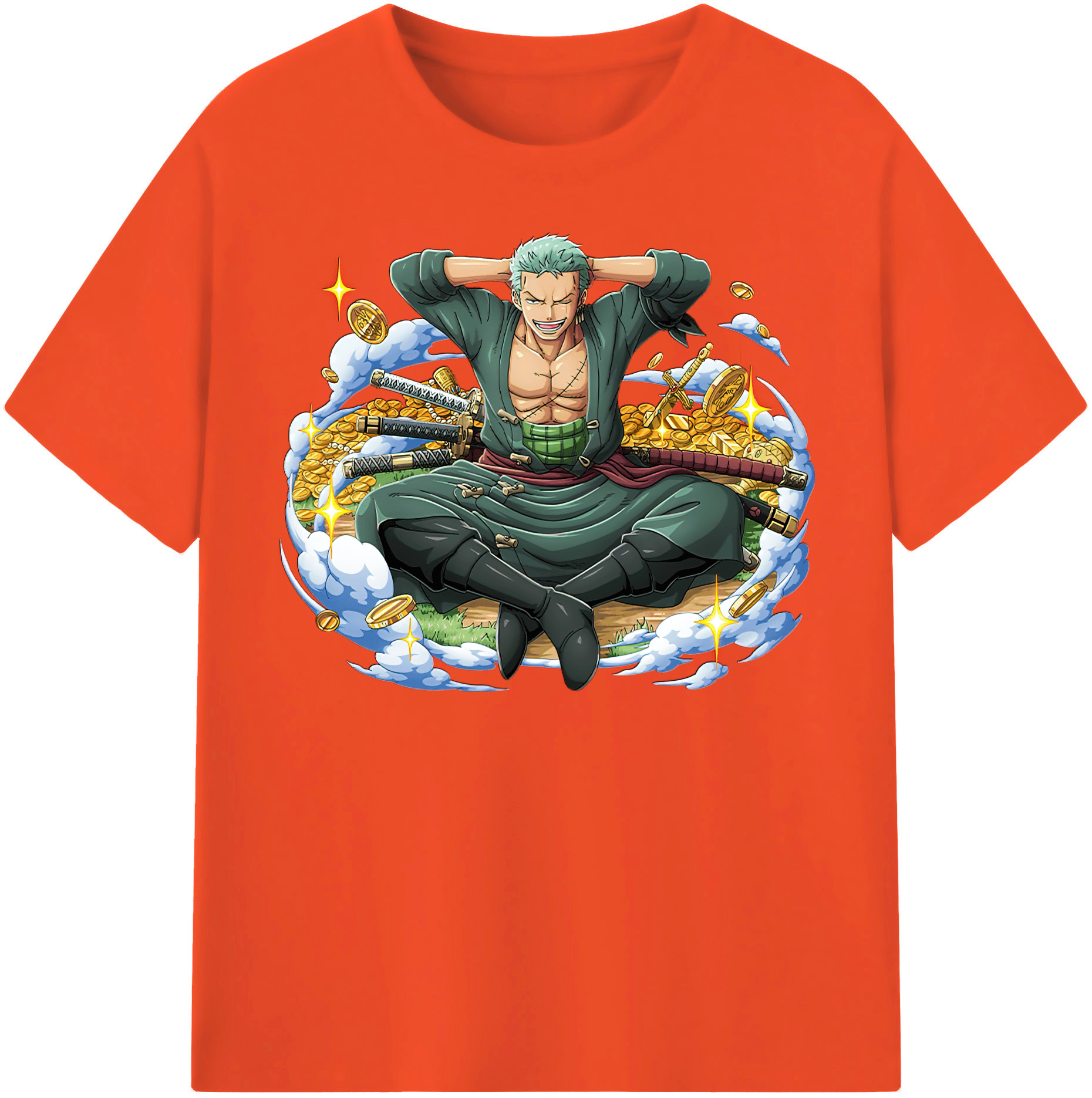 ワンピース ロロノア・ゾロ ONE PIECE Roronoa Zoro 綿100％半袖Tシャツ（フロントプリント）