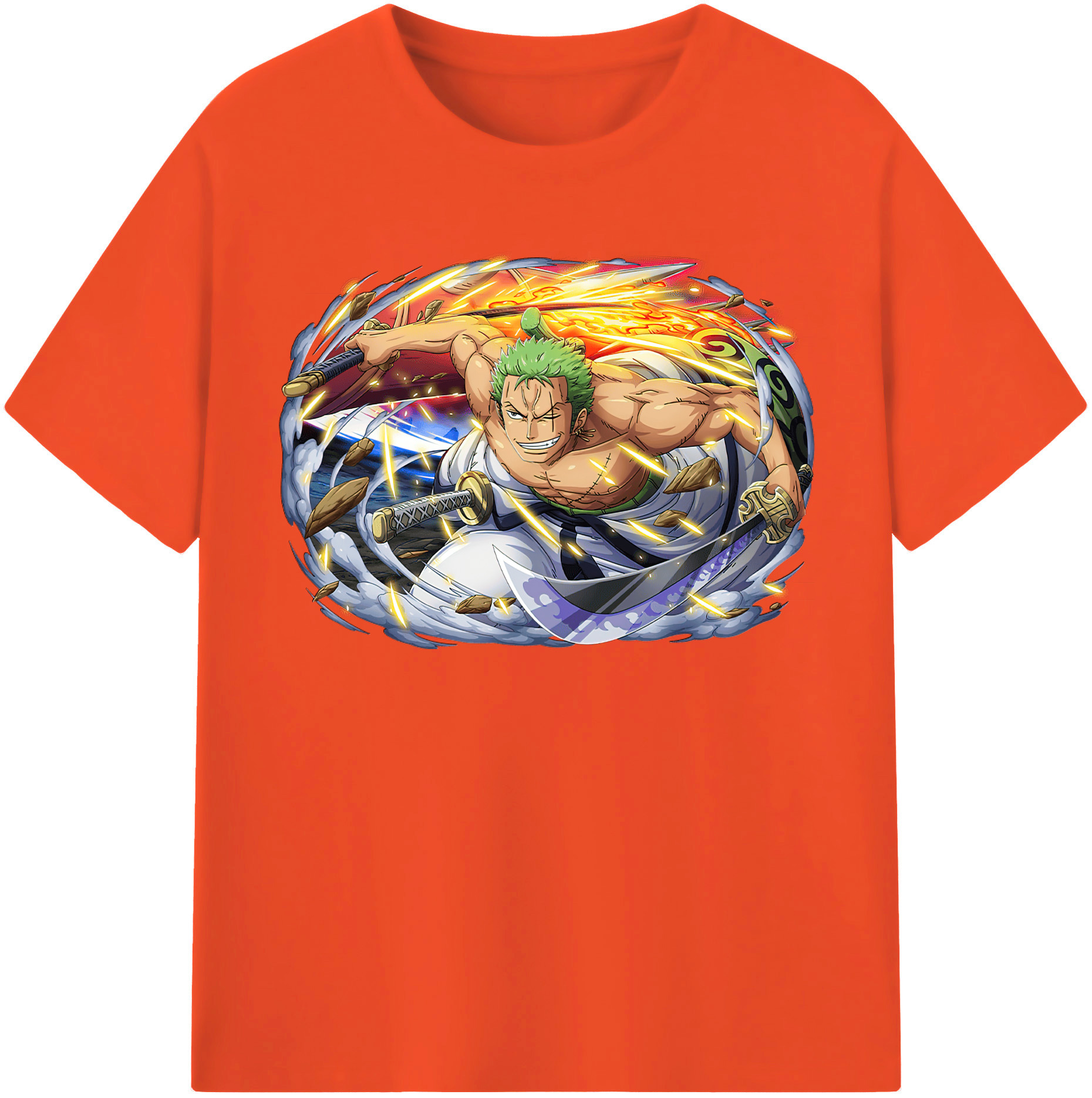 ワンピース ロロノア・ゾロ ONE PIECE Roronoa Zoro 綿100％半袖Tシャツ（フロントプリント）