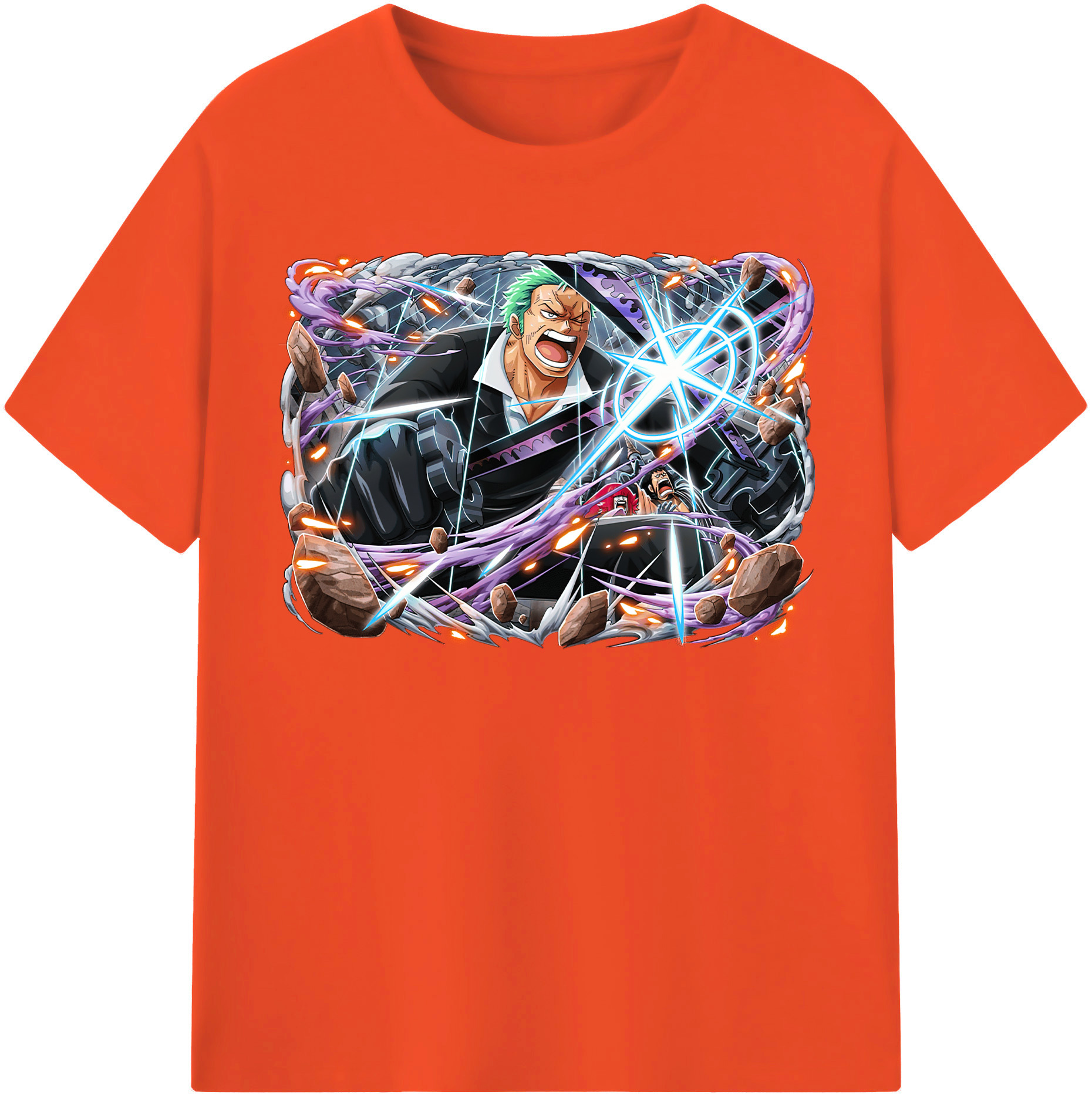 ワンピース ロロノア・ゾロ ONE PIECE Roronoa Zoro 綿100％半袖Tシャツ（フロントプリント）