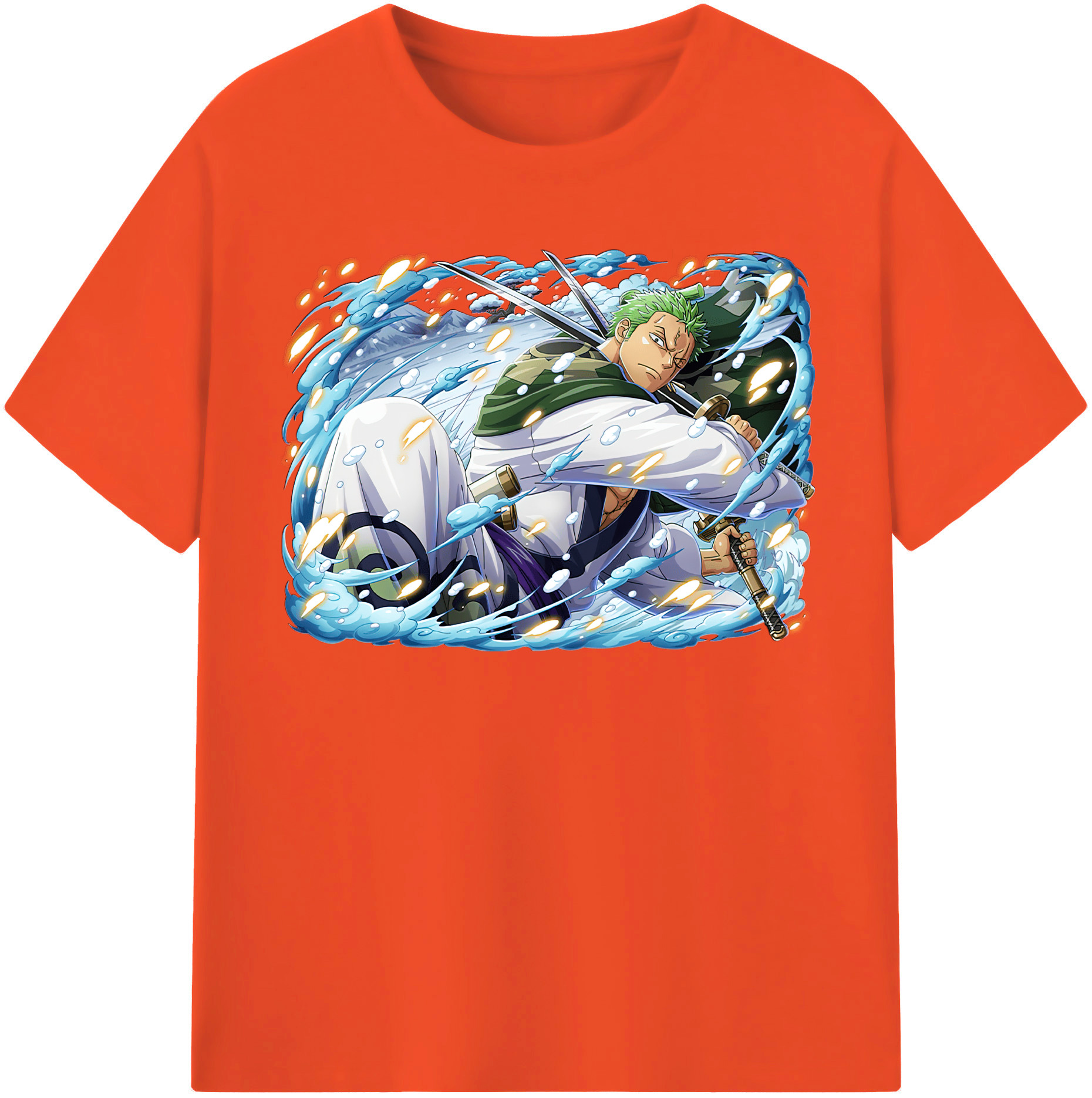 ワンピース ロロノア・ゾロ ONE PIECE Roronoa Zoro 綿100％半袖Tシャツ（フロントプリント）