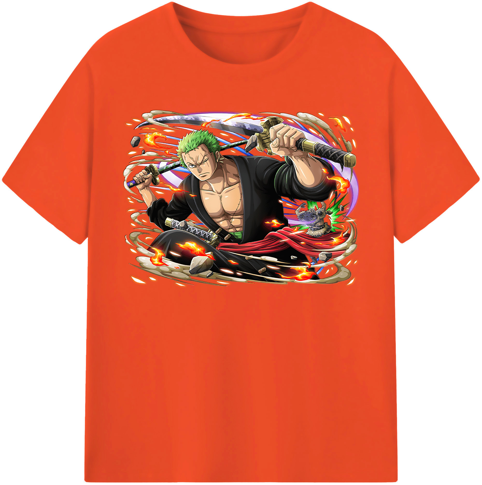 ワンピース ロロノア・ゾロ ONE PIECE Roronoa Zoro 綿100％半袖Tシャツ（フロントプリント）