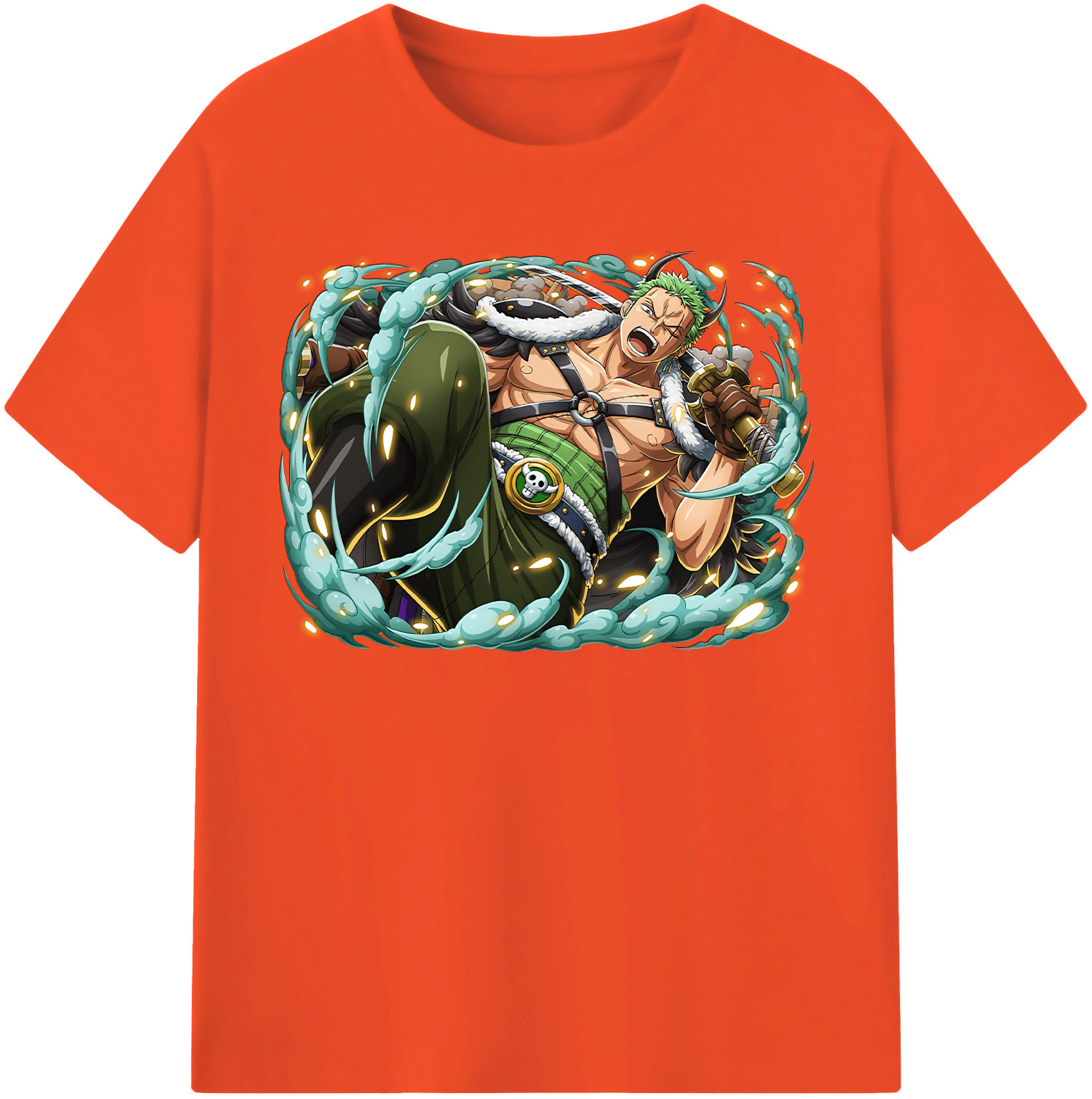 ワンピース ロロノア・ゾロ ONE PIECE Roronoa Zoro 綿100％半袖Tシャツ（フロントプリント）