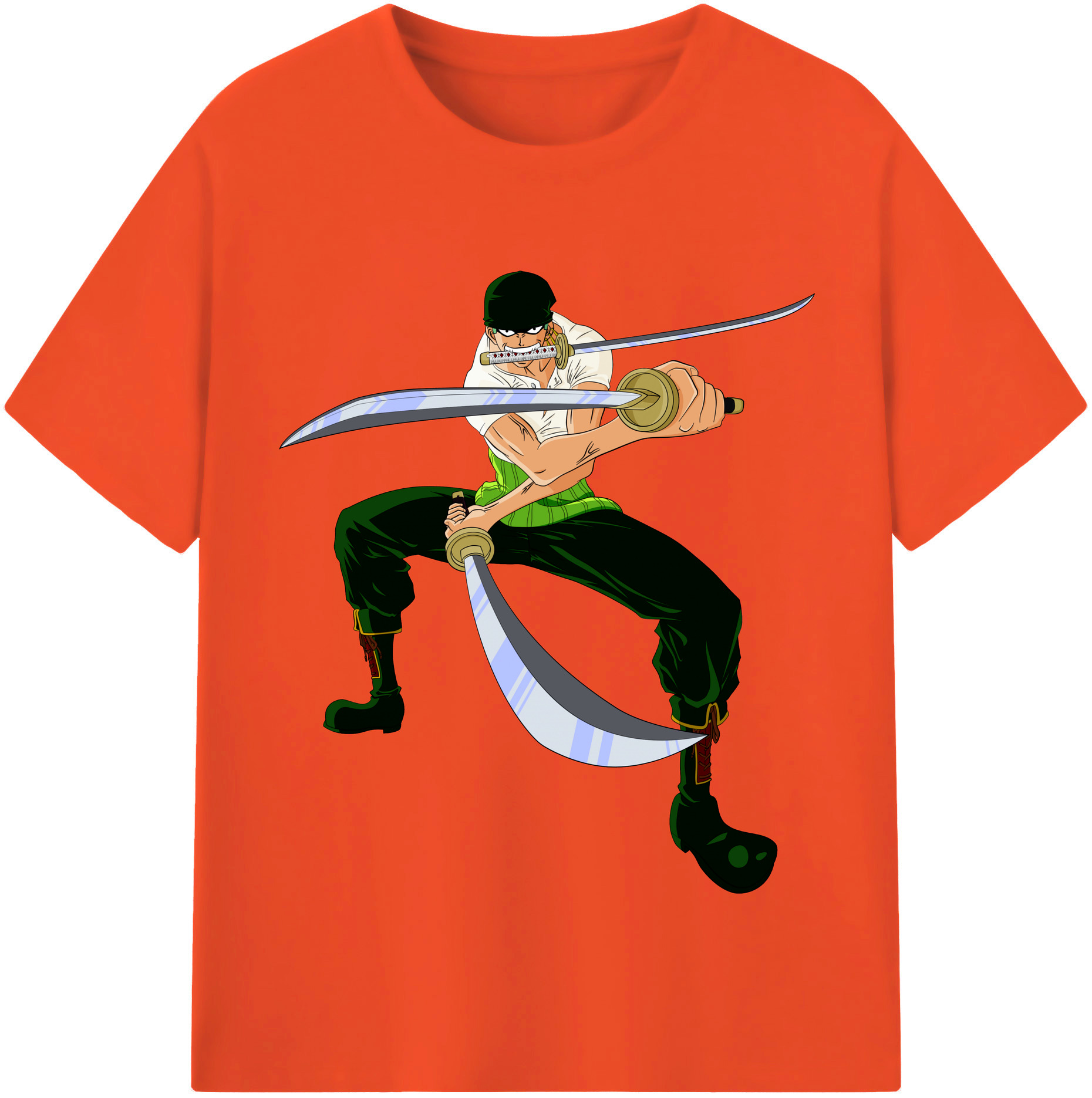 ワンピース ロロノア・ゾロ ONE PIECE Roronoa Zoro 綿100％半袖Tシャツ（フロントプリント）