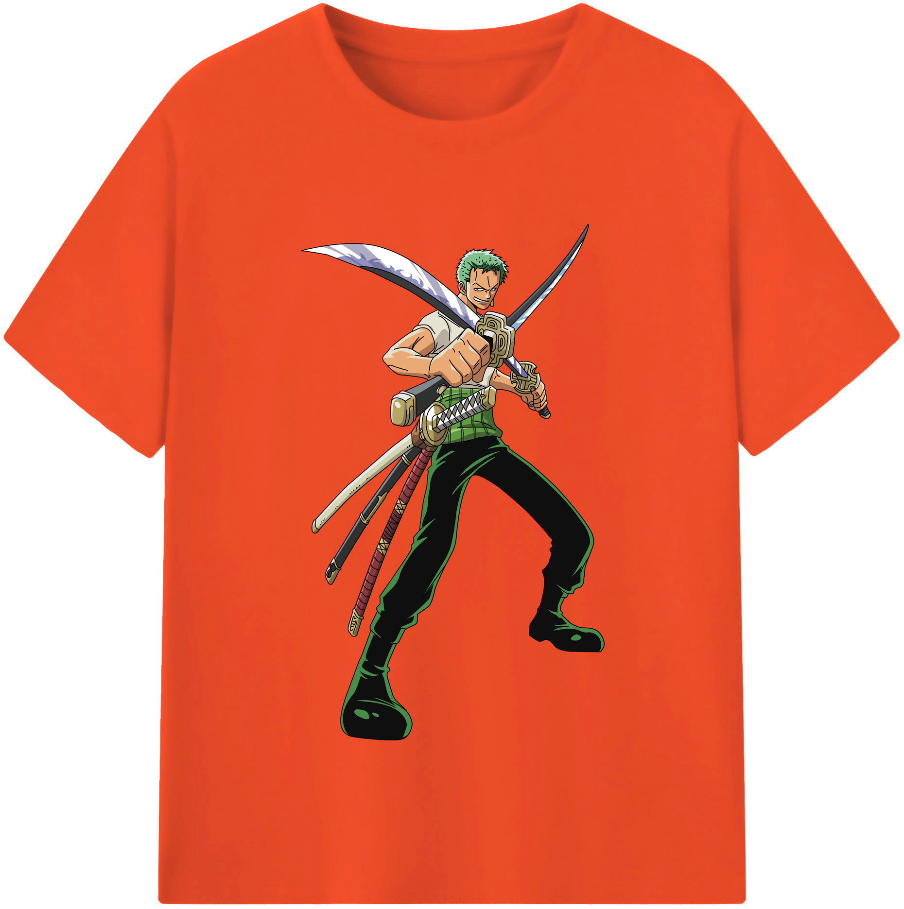 ワンピース ロロノア・ゾロ ONE PIECE Roronoa Zoro 綿100％半袖Tシャツ（フロントプリント）
