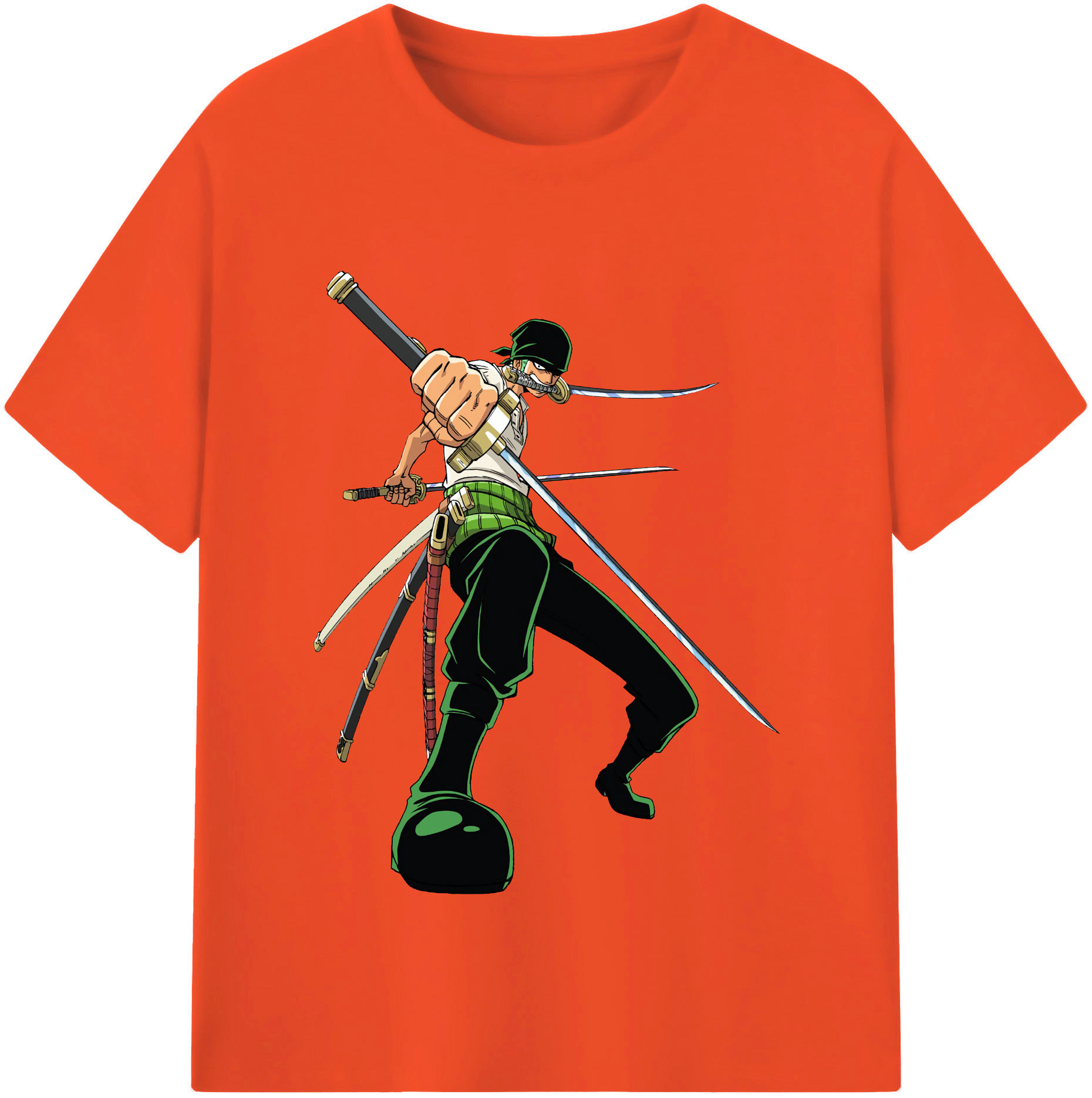 ワンピース ロロノア・ゾロ ONE PIECE Roronoa Zoro 綿100％半袖Tシャツ（フロントプリント）