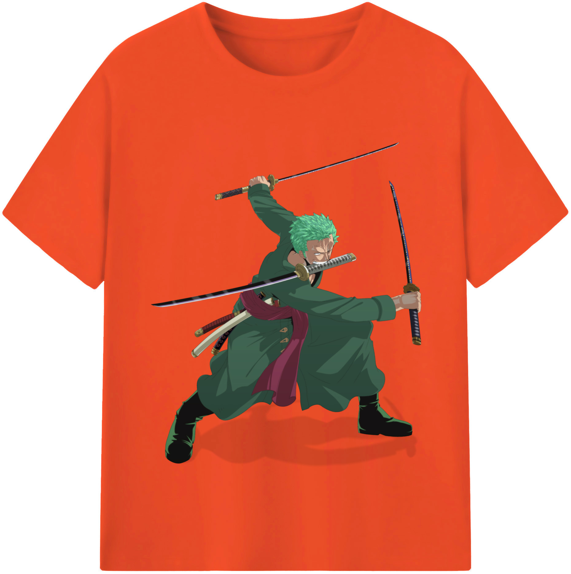 ワンピース ロロノア・ゾロ ONE PIECE Roronoa Zoro 綿100％半袖Tシャツ（フロントプリント）