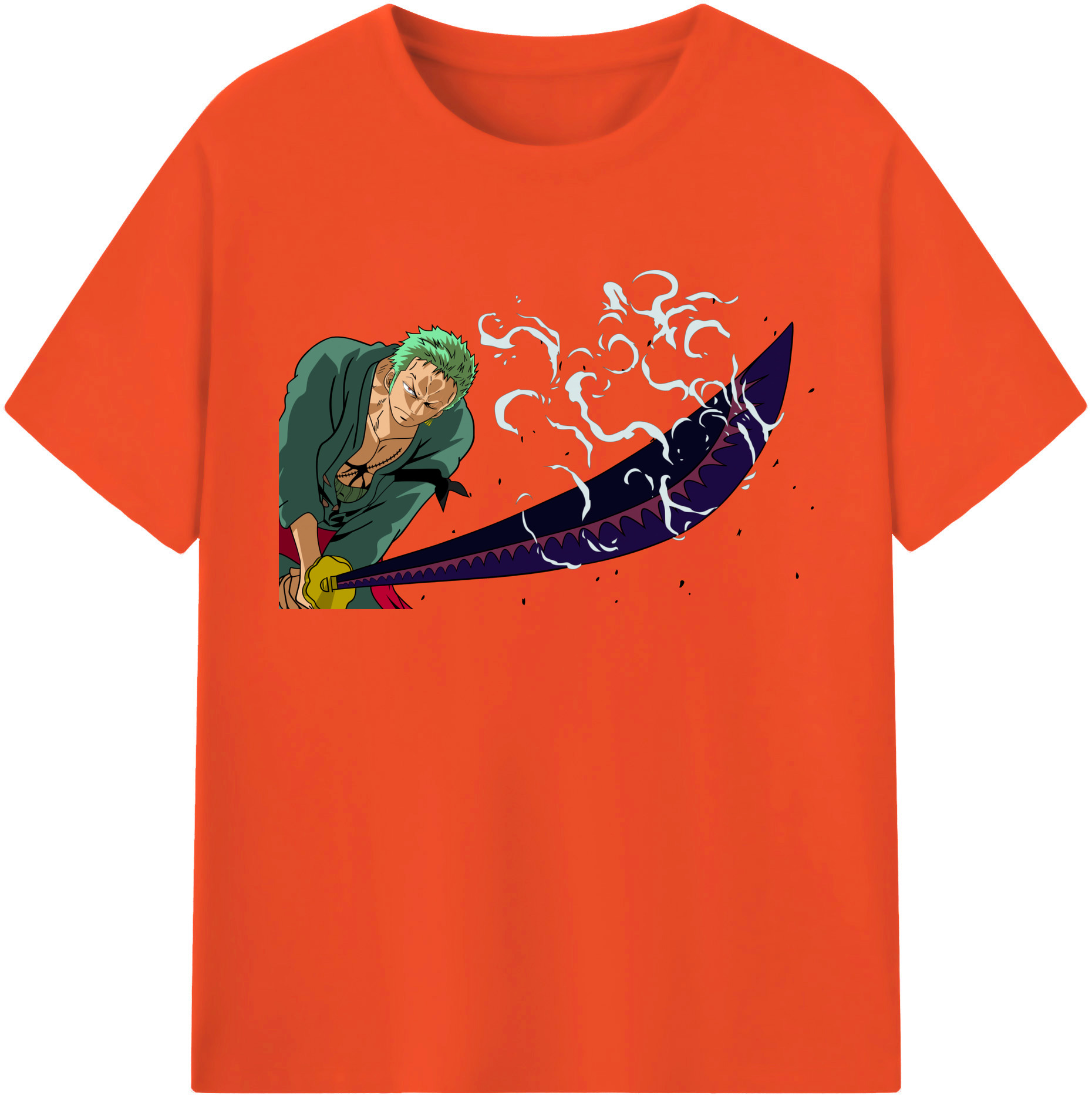 ワンピース ロロノア・ゾロ ONE PIECE Roronoa Zoro 綿100％半袖Tシャツ（フロントプリント）