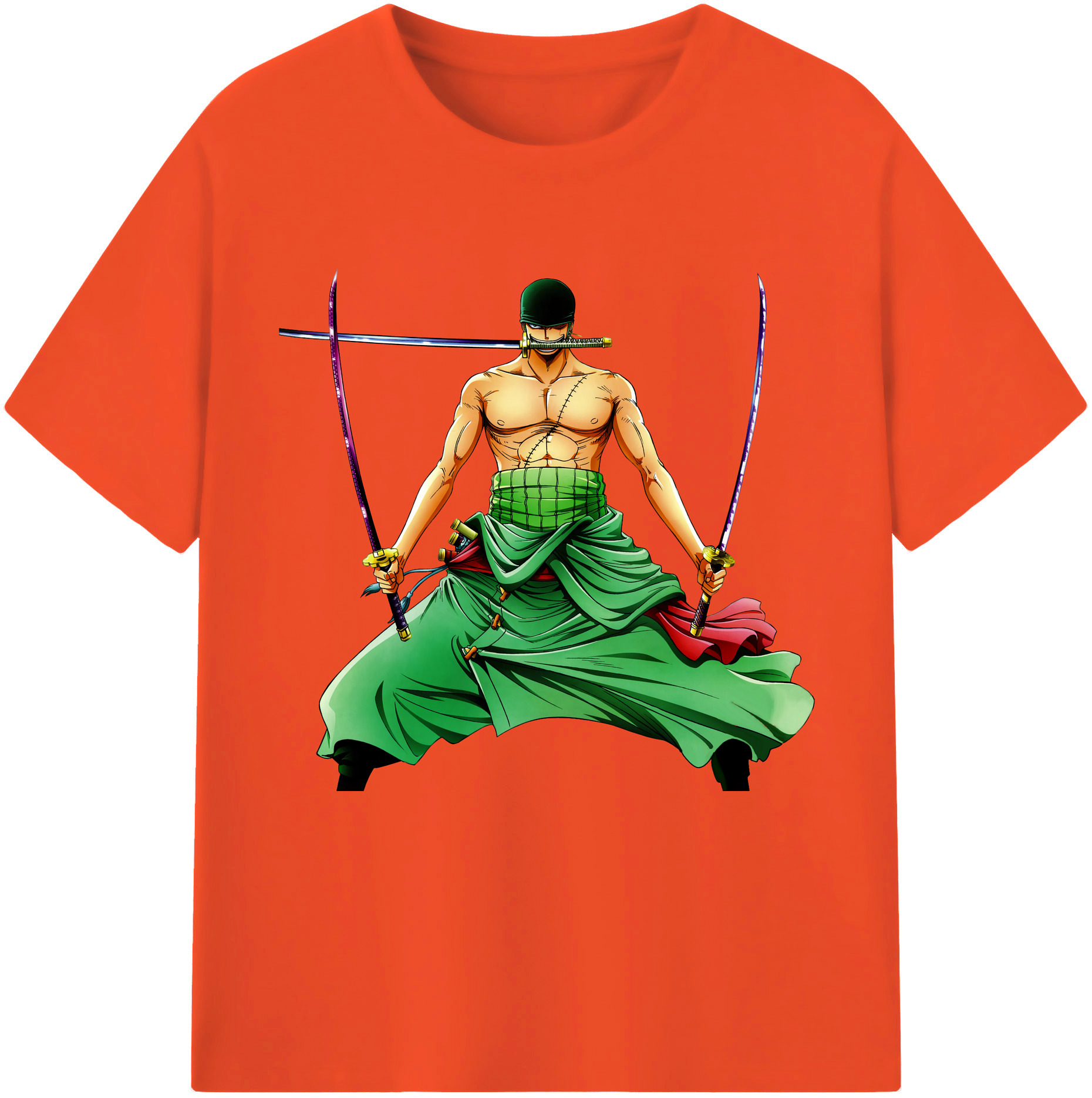 ワンピース ロロノア・ゾロ ONE PIECE Roronoa Zoro 綿100％半袖Tシャツ（フロントプリント）