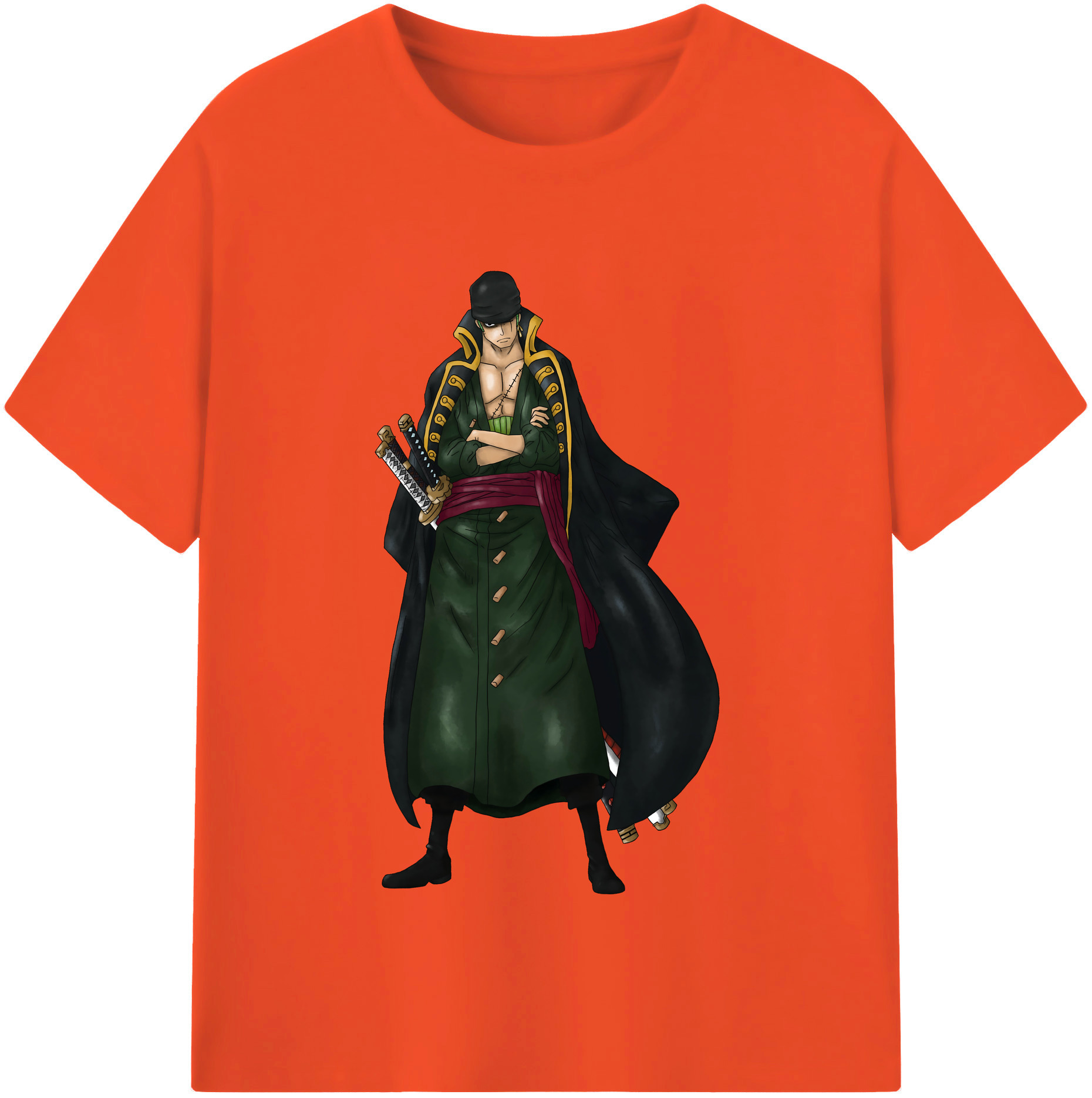 ワンピース ロロノア・ゾロ ONE PIECE Roronoa Zoro 綿100％半袖Tシャツ（フロントプリント）