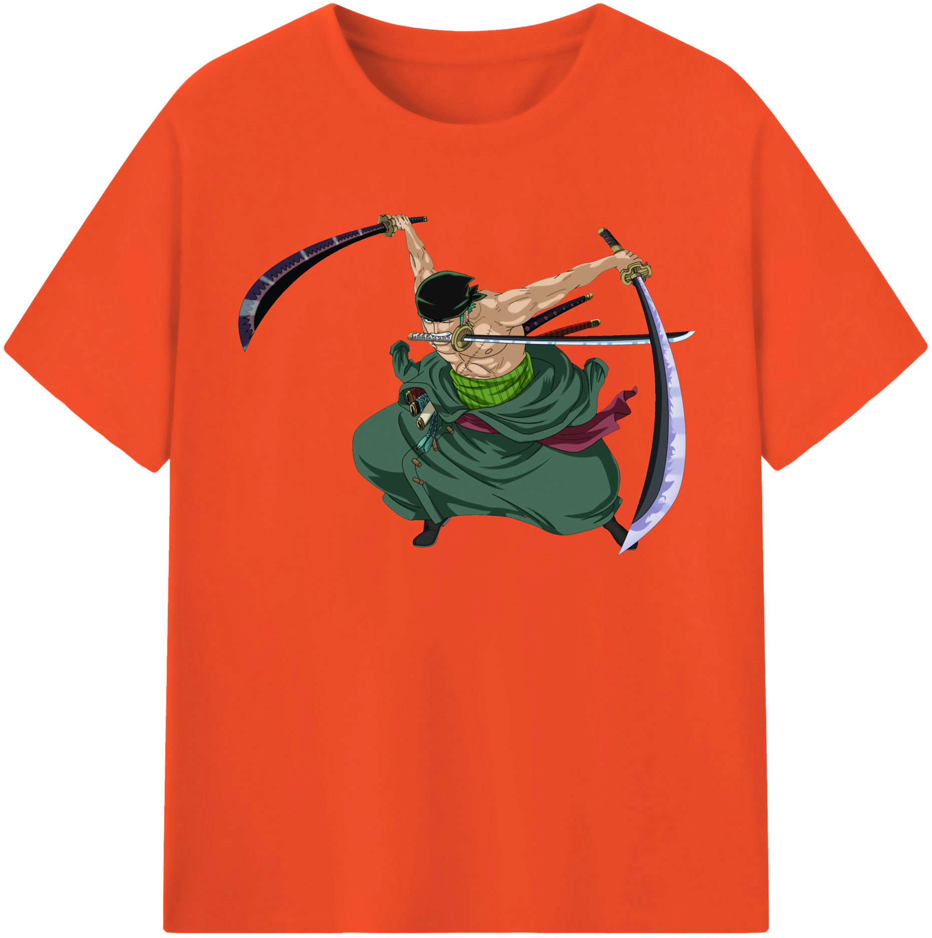 ワンピース ロロノア・ゾロ ONE PIECE Roronoa Zoro 綿100％半袖Tシャツ（フロントプリント）