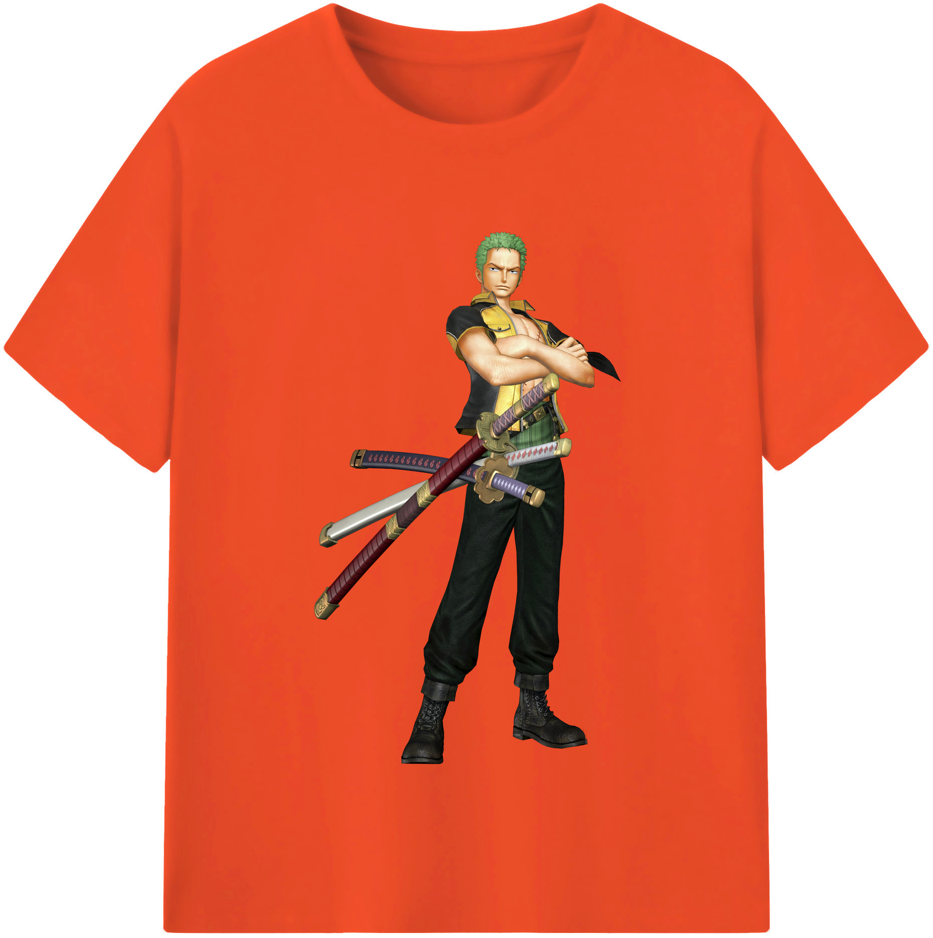 ワンピース ロロノア・ゾロ ONE PIECE Roronoa Zoro 綿100％半袖Tシャツ（フロントプリント）