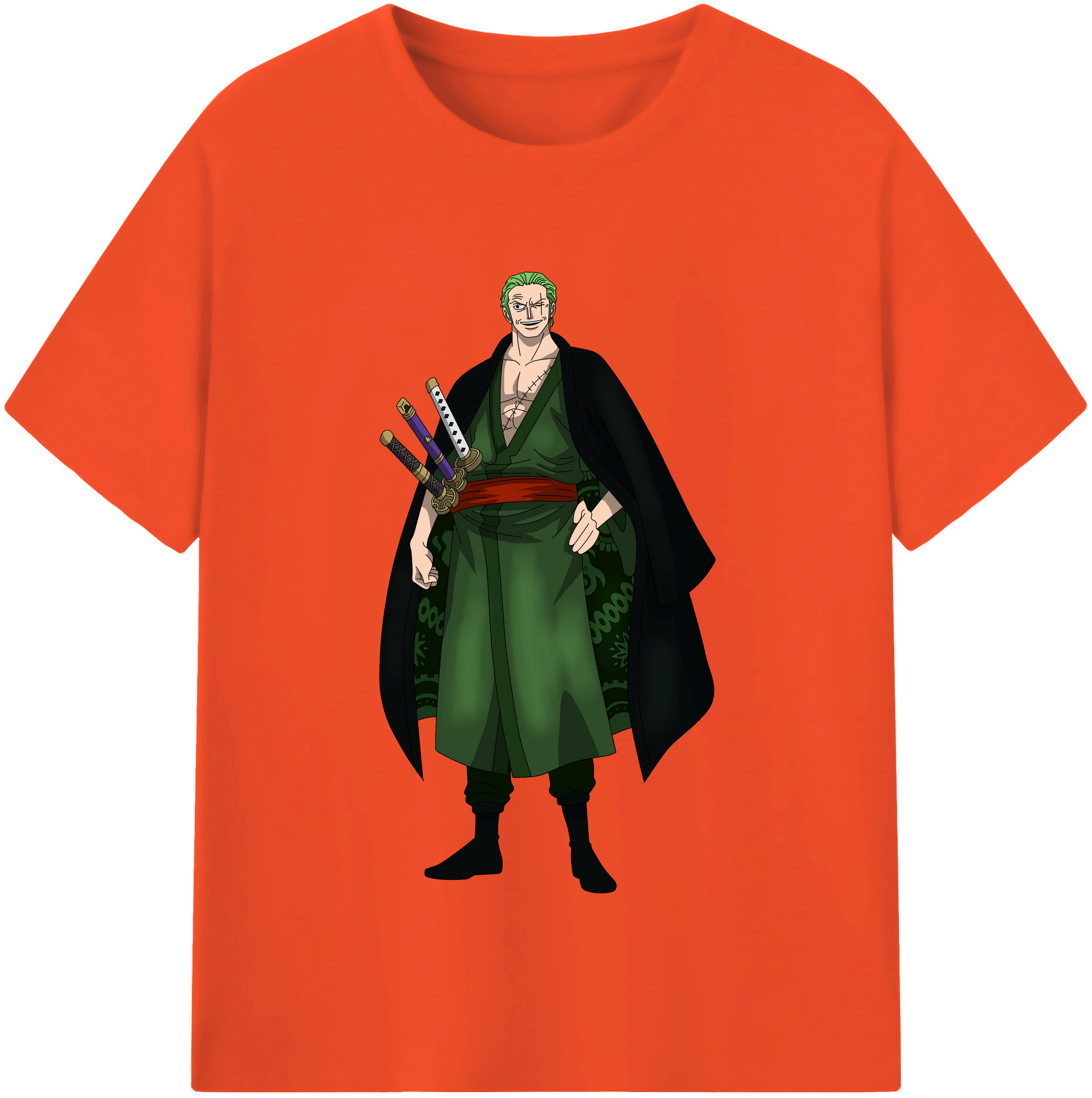 ワンピース ロロノア・ゾロ ONE PIECE Roronoa Zoro 綿100％半袖Tシャツ（フロントプリント）