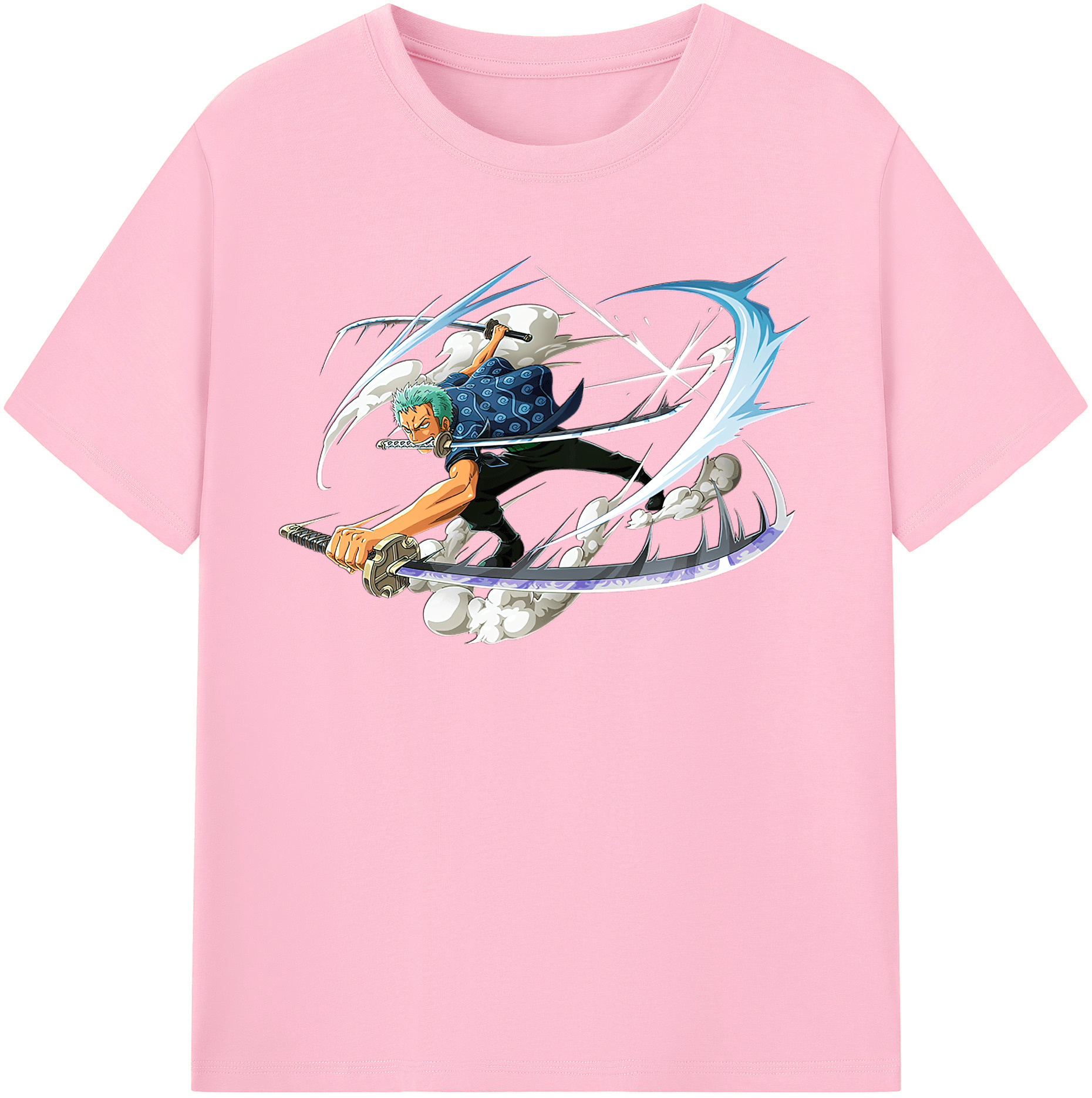 ワンピース ロロノア・ゾロ ONE PIECE Roronoa Zoro 綿100％半袖Tシャツ（フロントプリント）