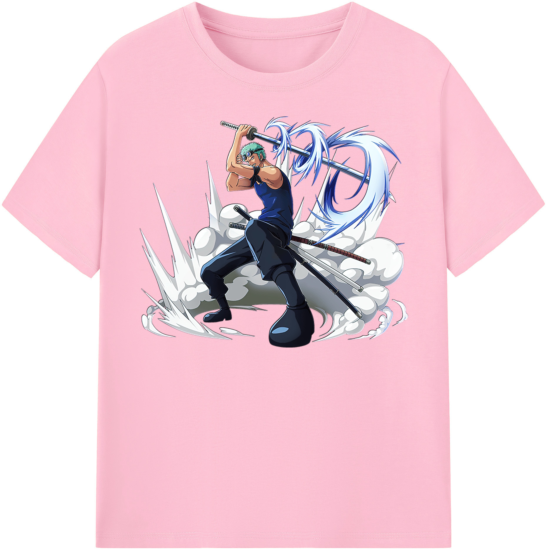 ワンピース ロロノア・ゾロ ONE PIECE Roronoa Zoro 綿100％半袖Tシャツ（フロントプリント）
