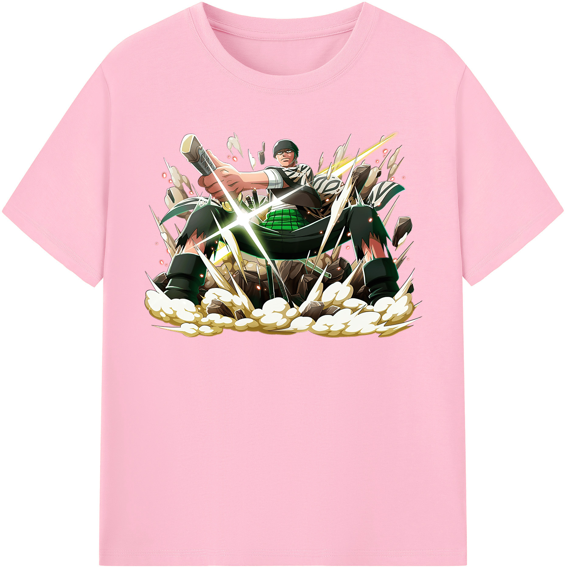 ワンピース ロロノア・ゾロ ONE PIECE Roronoa Zoro 綿100％半袖Tシャツ（フロントプリント）