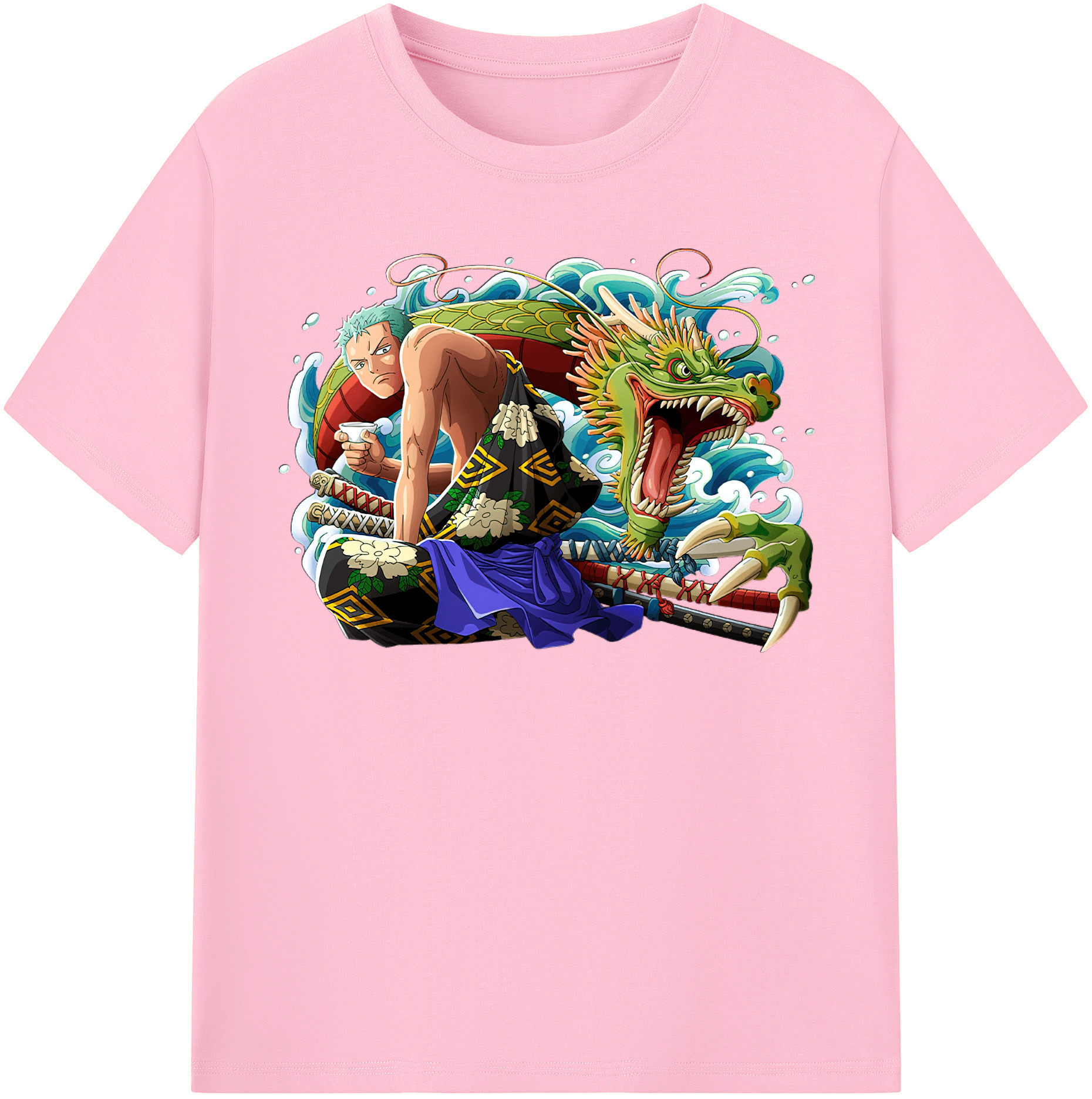 ワンピース ロロノア・ゾロ ONE PIECE Roronoa Zoro 綿100％半袖Tシャツ（フロントプリント）