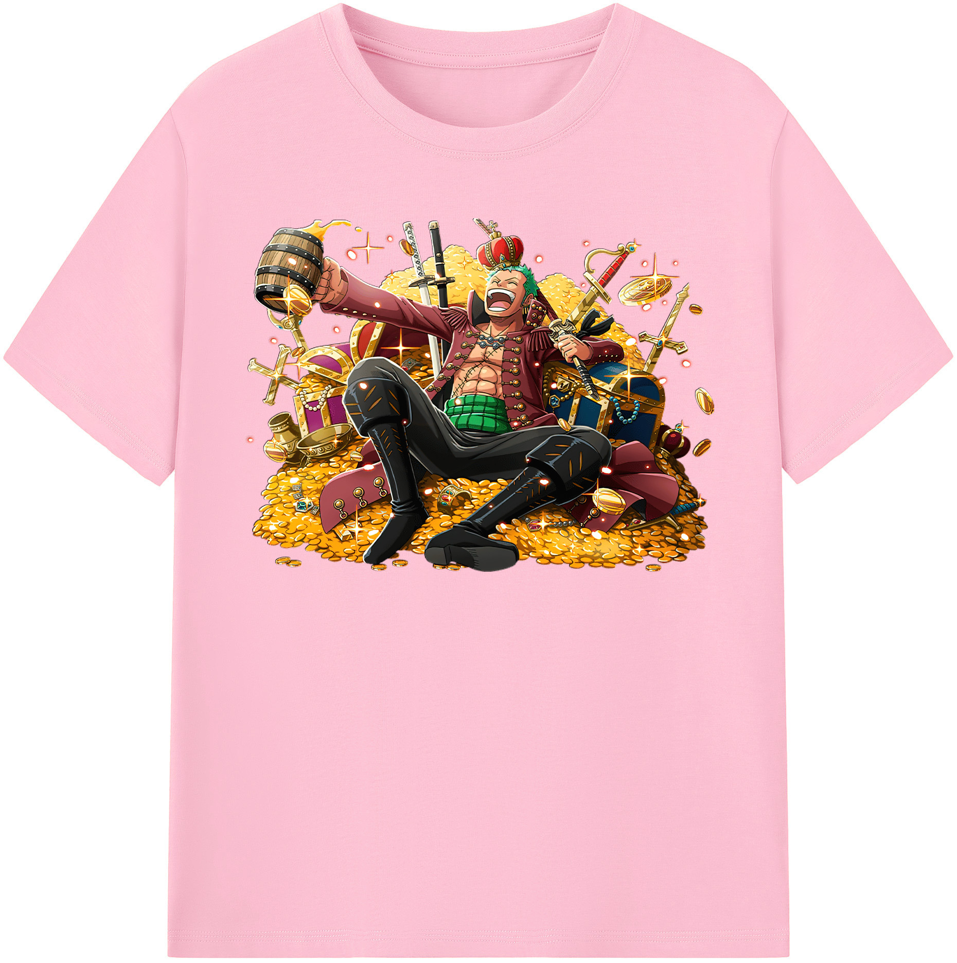 ワンピース ロロノア・ゾロ ONE PIECE Roronoa Zoro 綿100％半袖Tシャツ（フロントプリント）